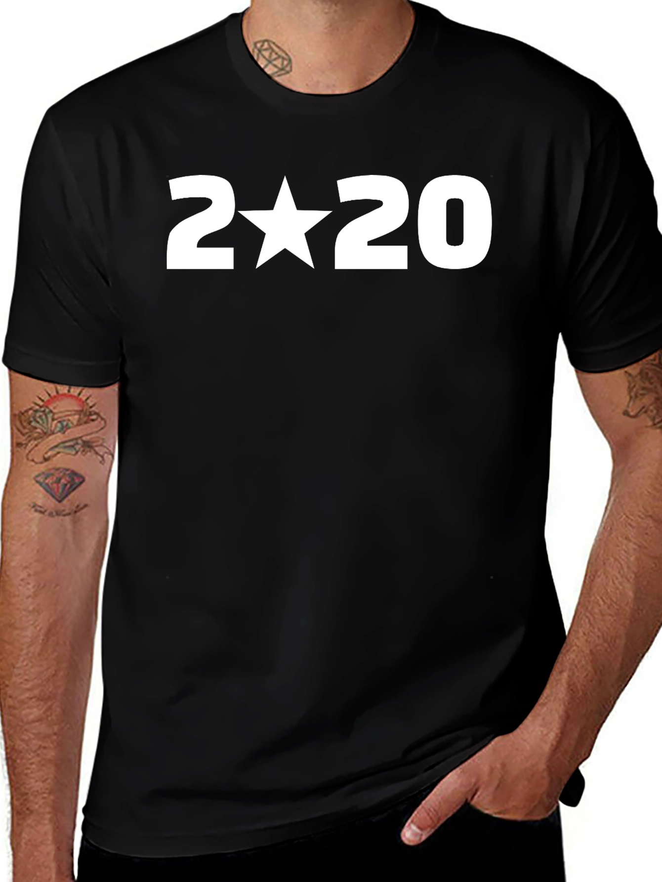Variant 14 of 2 Star 20 Graphic Tee - Men's Black T-Shirt