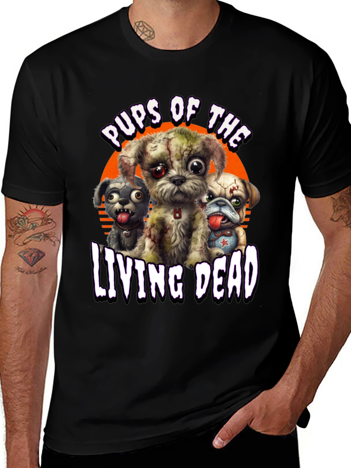 Variant 8 of Pups of the Living Dead Black T-Shirt