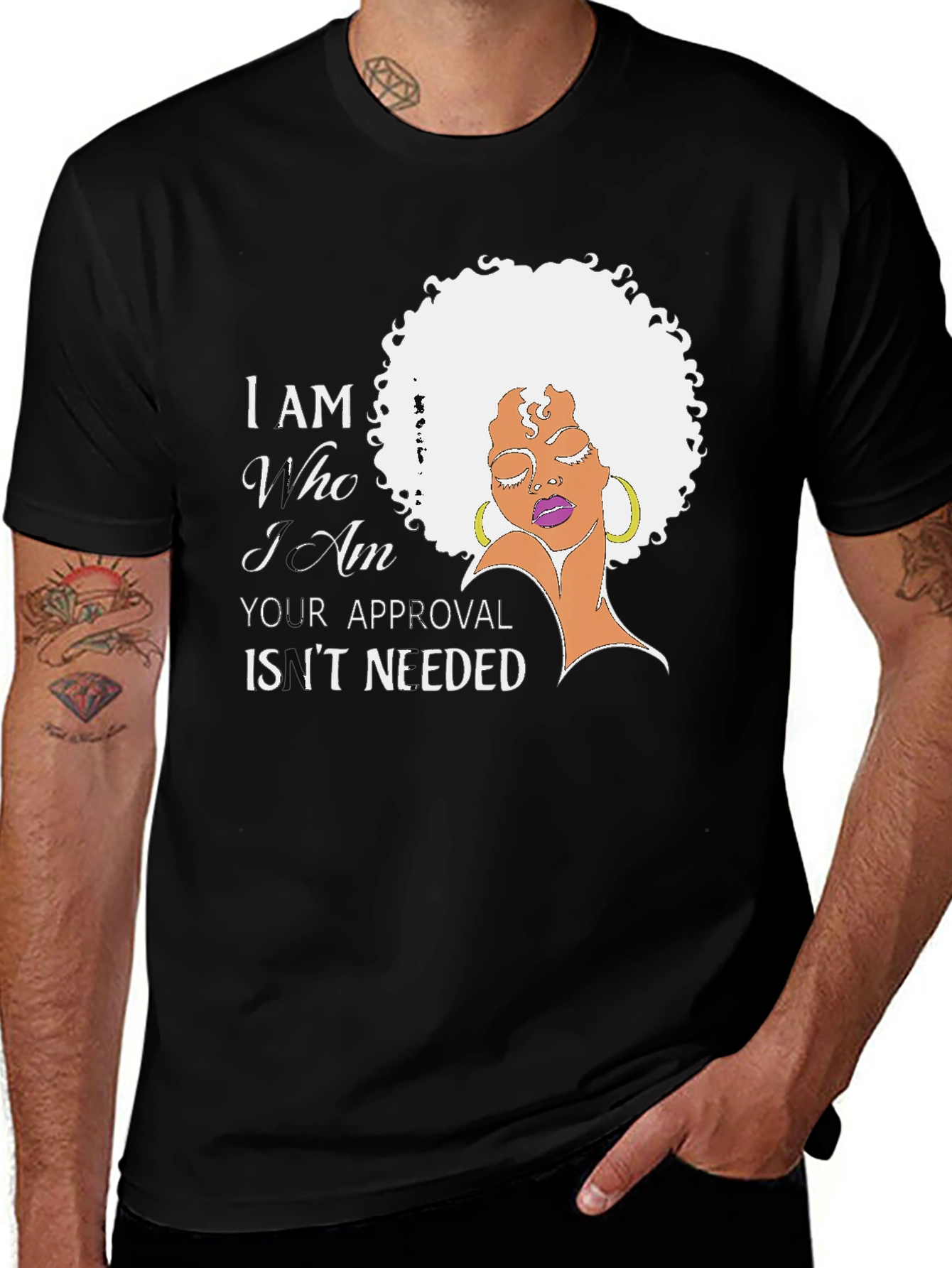 Variant 16 of Empowered Woman Graphic Tee - "I Am Who I Am"