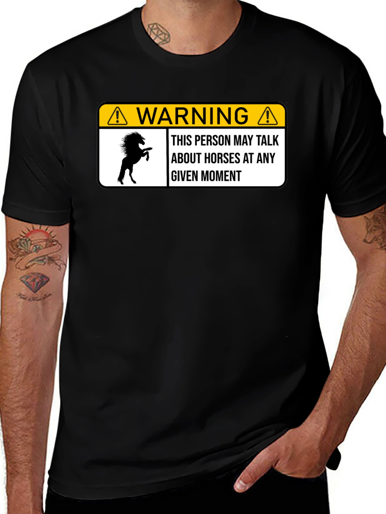 Variant 13 of Funny Horse Lover T-Shirt - Warning May Talk About Horses