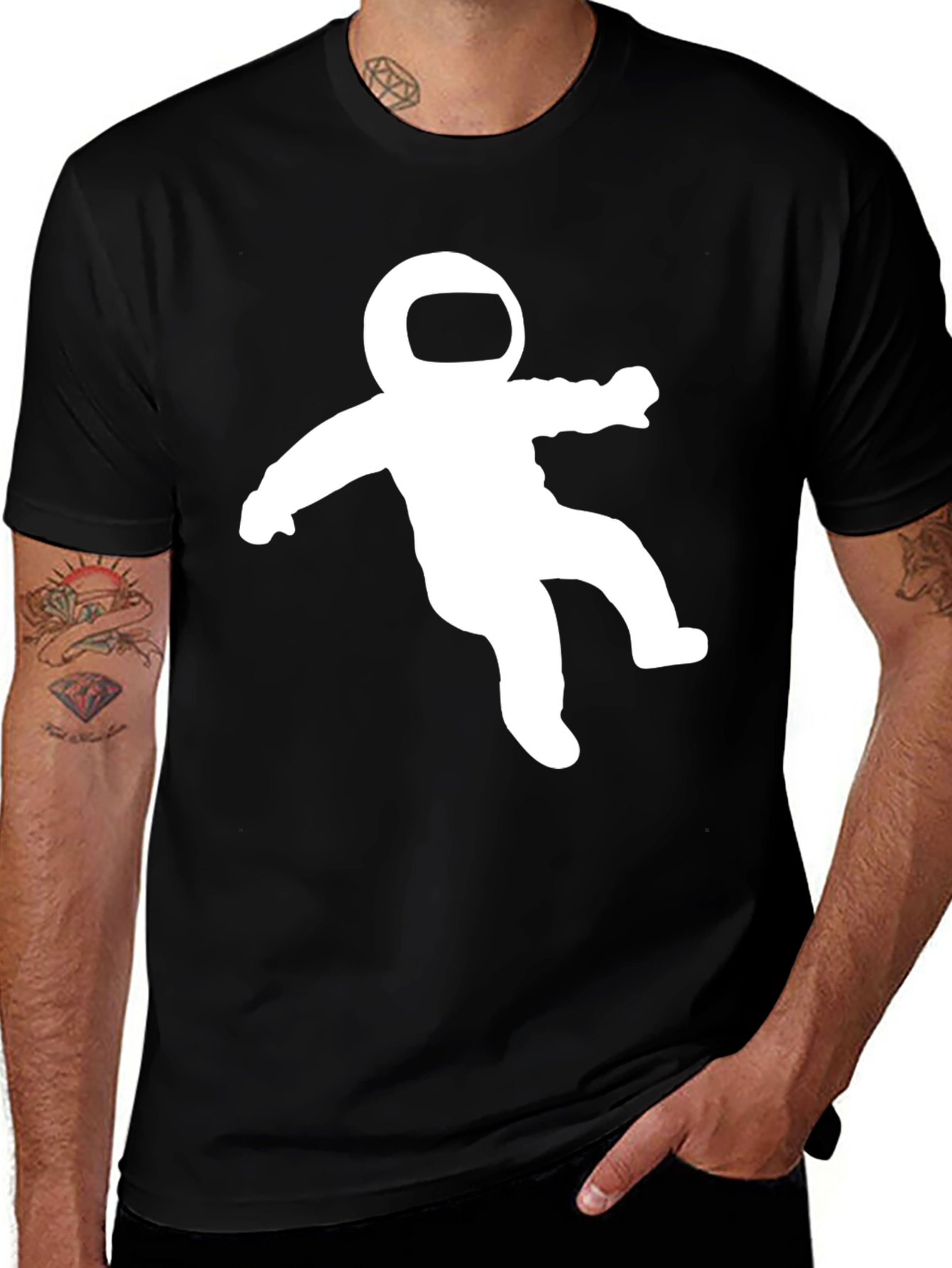 Variant 24 of Astronaut Graphic Black T-Shirt - Space Explorer Tee