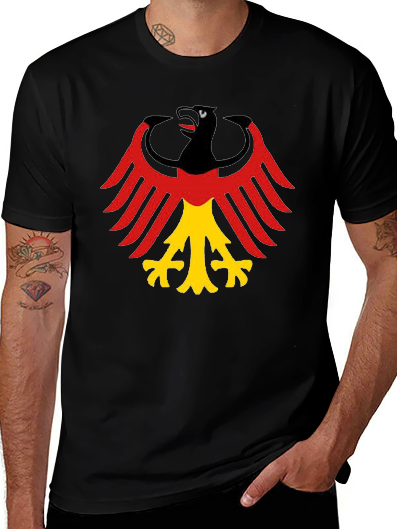Variant 3 of German Eagle Graphic Tee - Black T-Shirt
