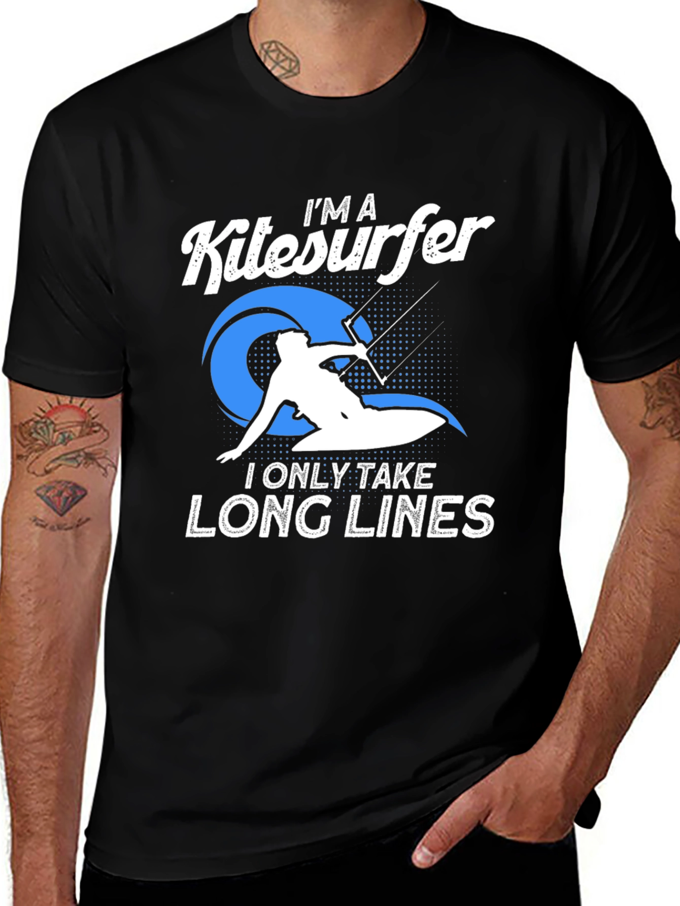 Variant 22 of I'm a Kitesurfer T-Shirt - Long Lines Design
