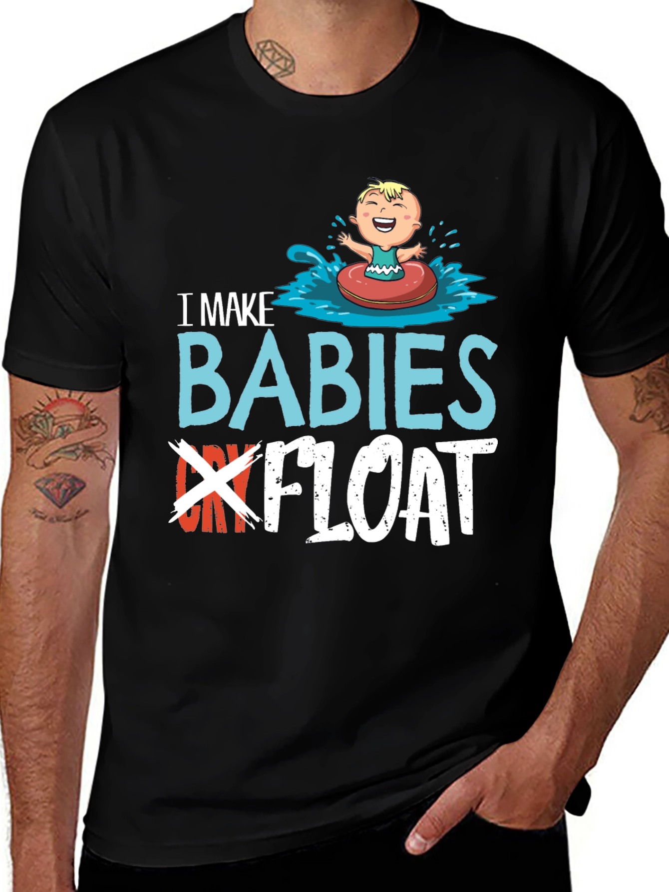 Variant 8 of I Make Babies Float Graphic Tee - Funny Dad Joke T-Shirt