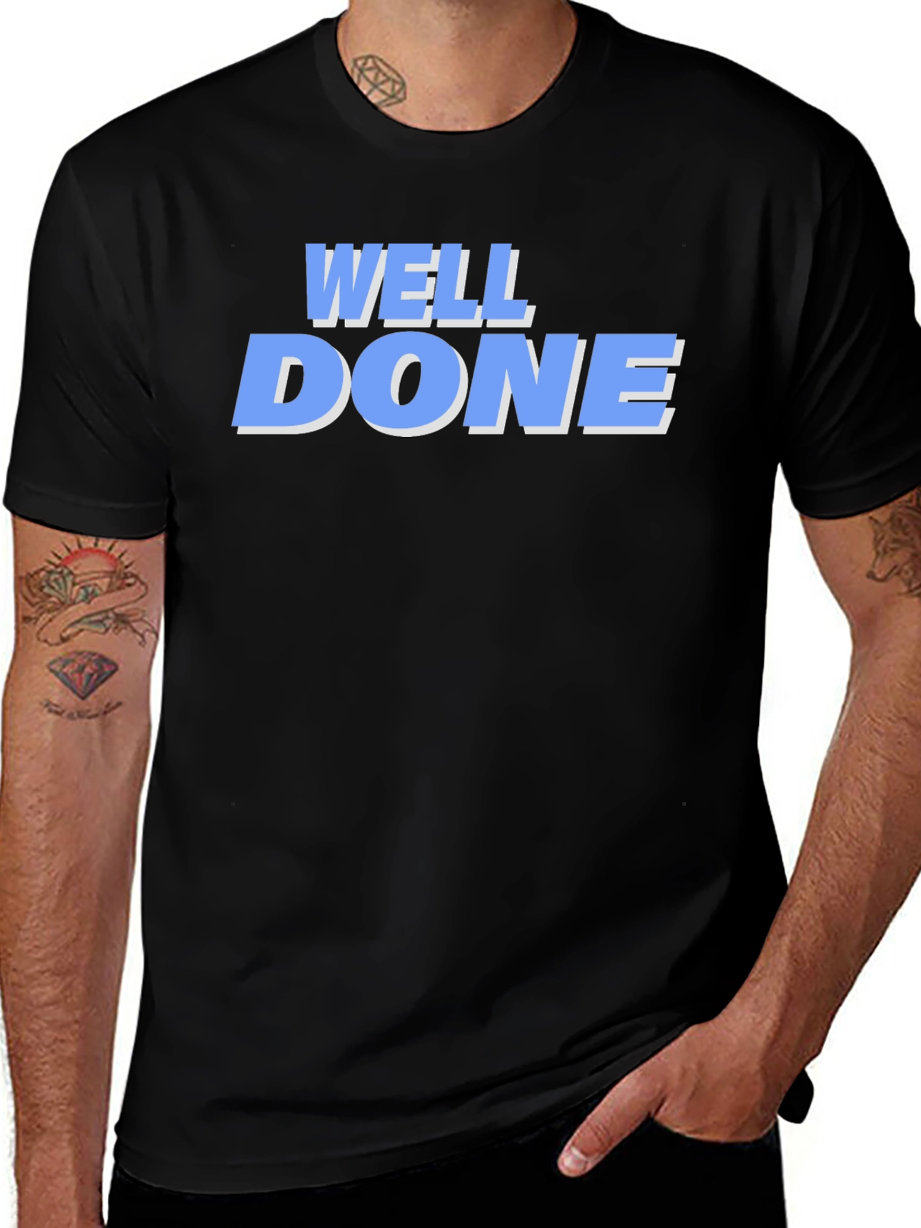 Variant 8 of Well Done Graphic Tee - Men's Casual Black T-Shirt