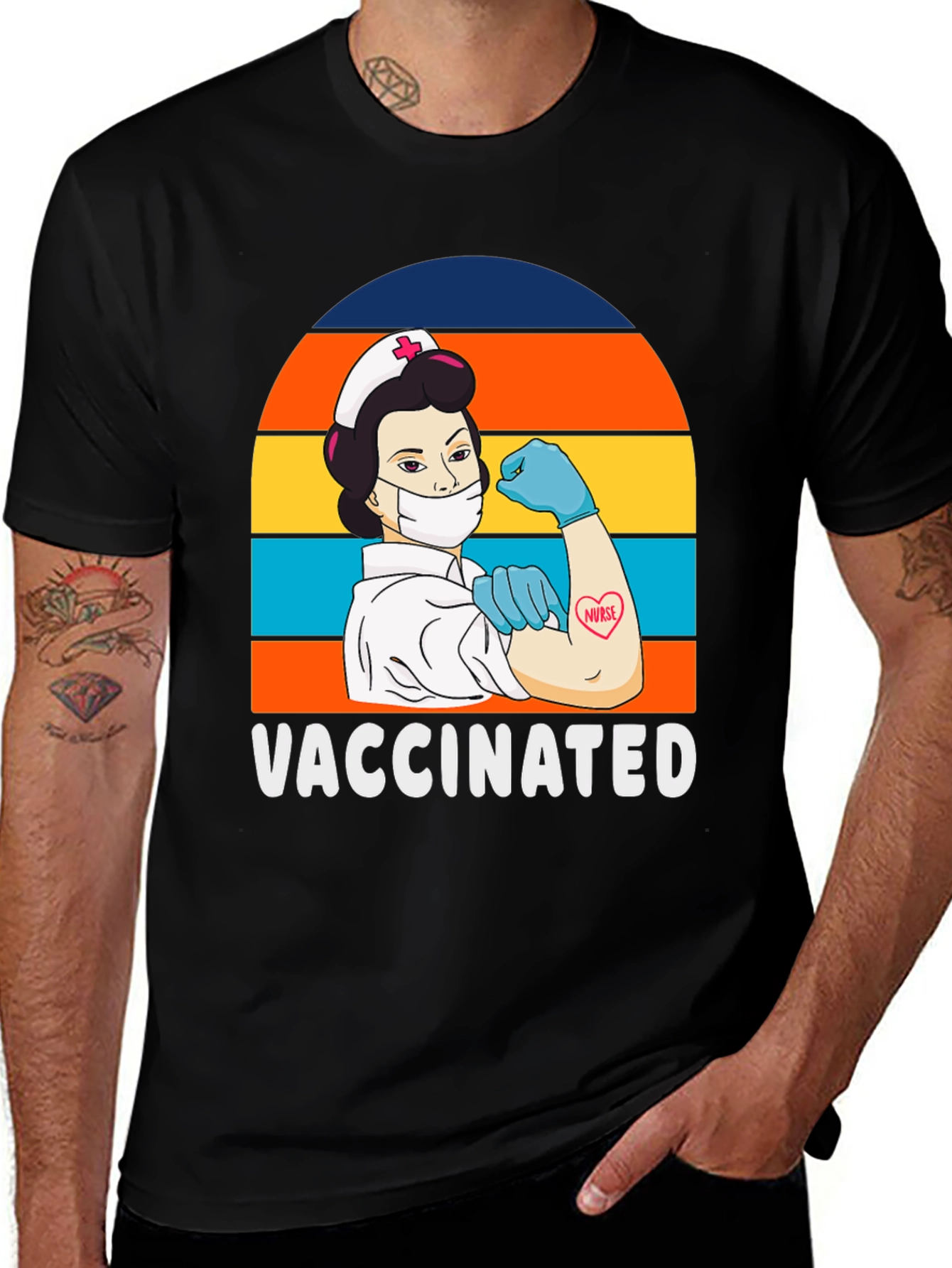 Variant 10 of Vaccinated Nurse Graphic T-Shirt