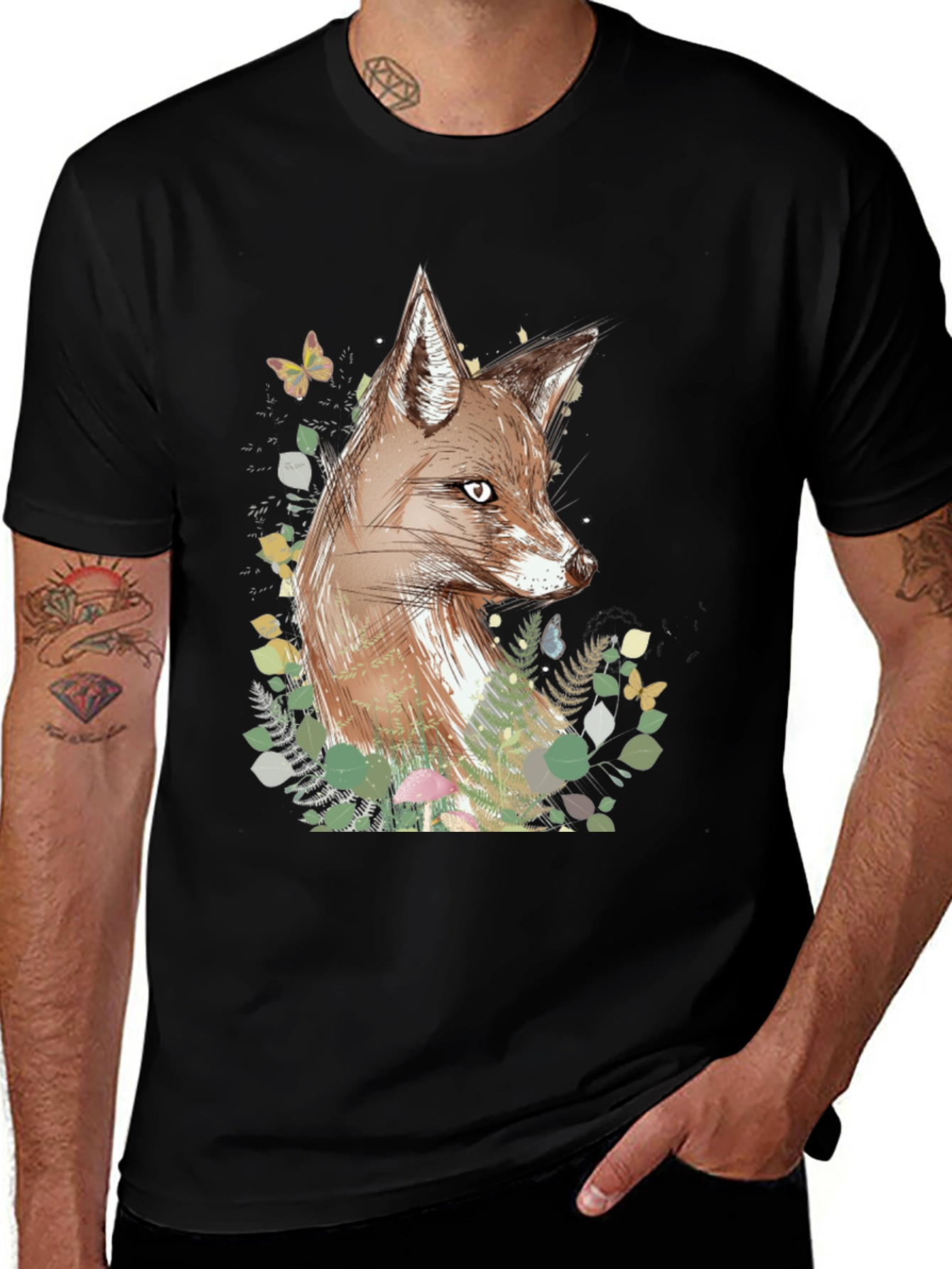 Variant 15 of Fox Graphic Print Black T-Shirt