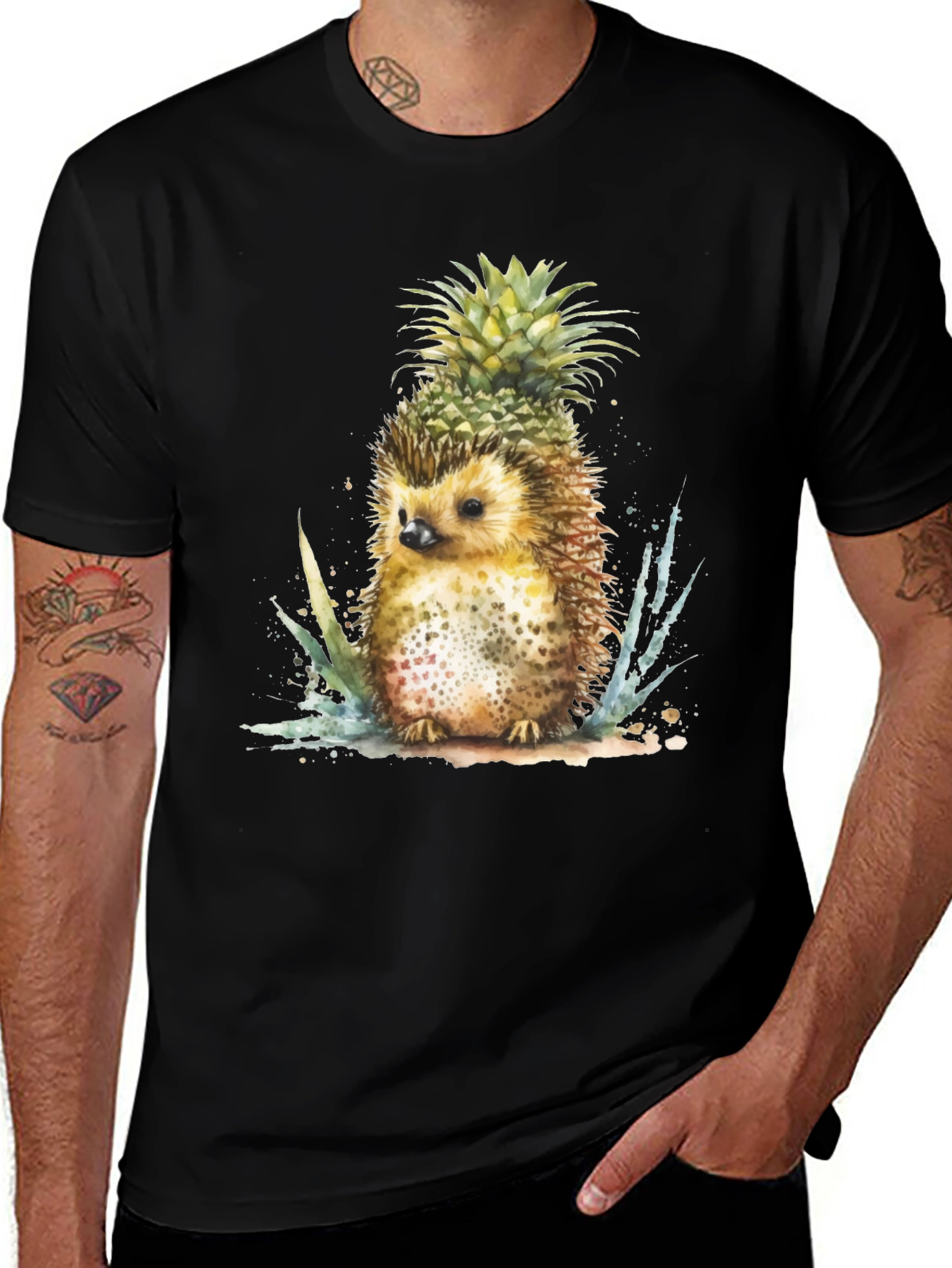 Variant 26 of Hedgehog Pineapple T-Shirt - Unique Graphic Tee