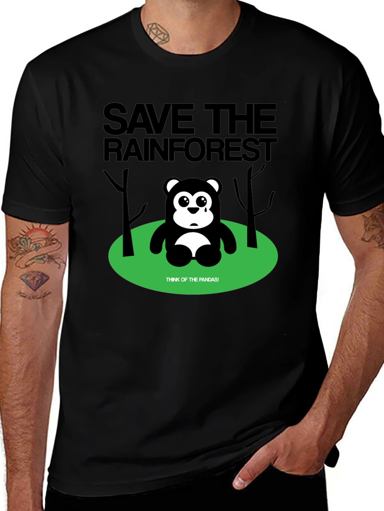 Variant 18 of Save the Rainforest Panda Graphic Tee