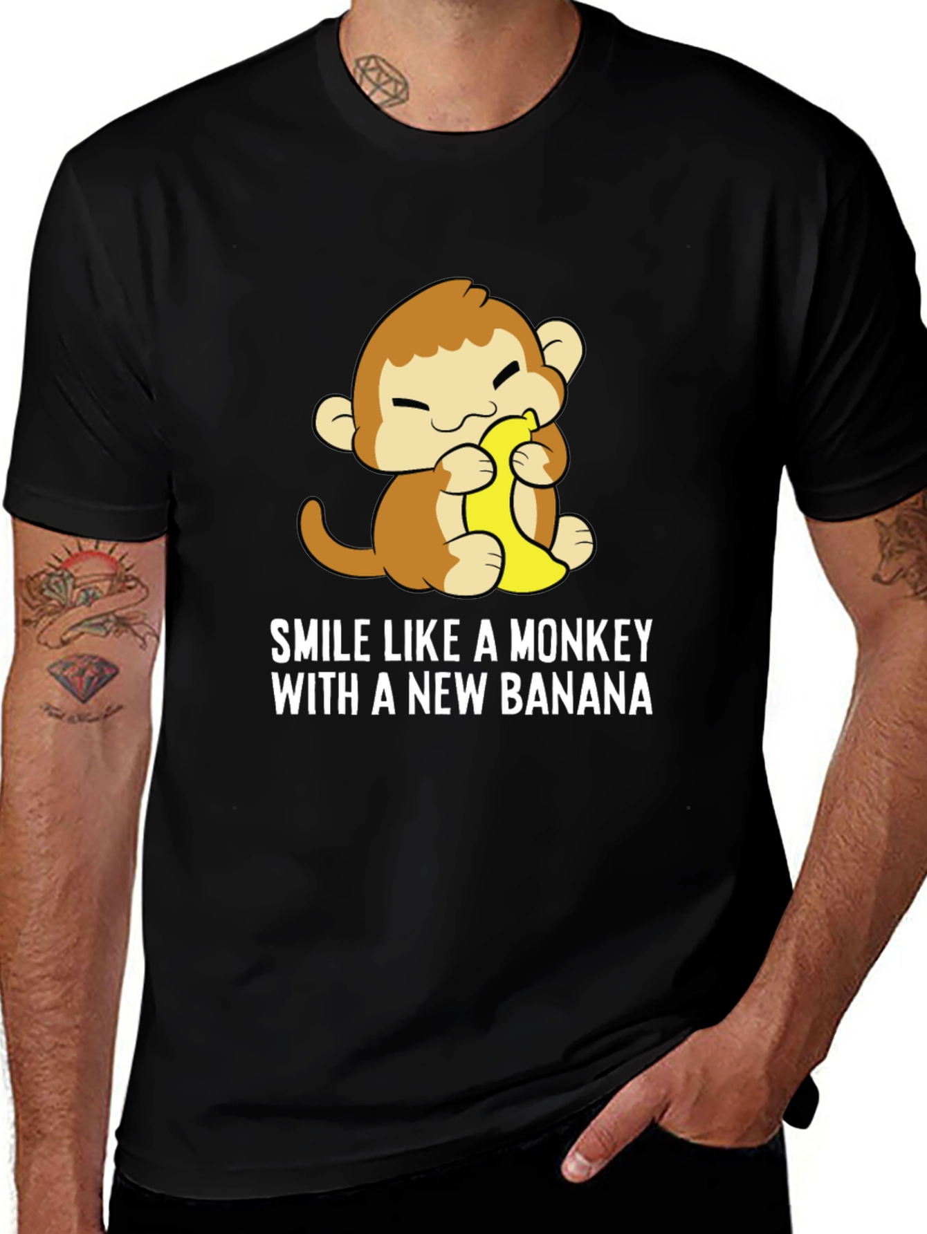 Variant 9 of Monkey Banana Smile T-Shirt - Unisex Graphic Tee