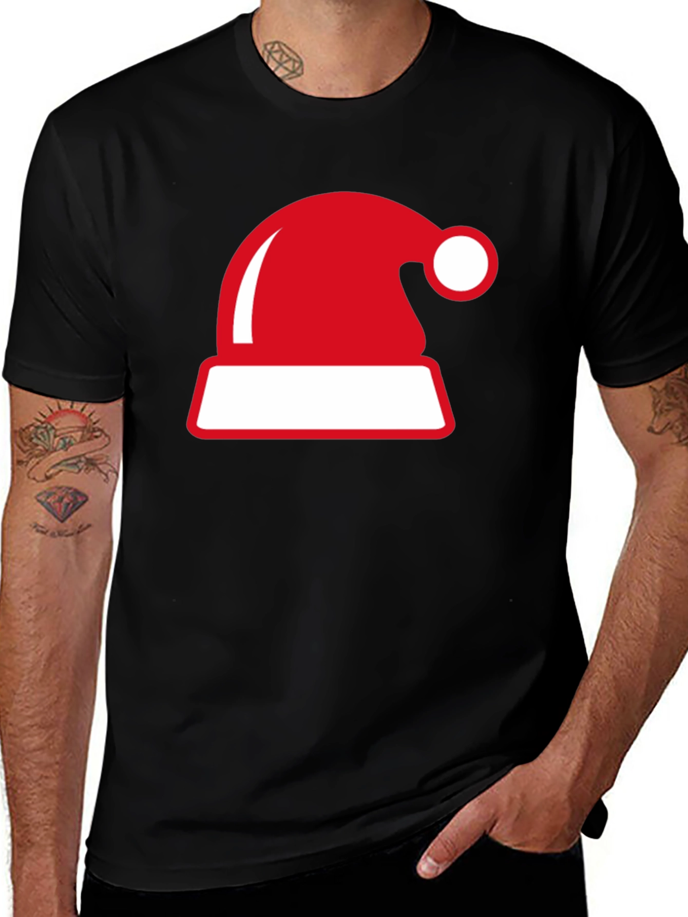 Festive Santa Hat Graphic Tee