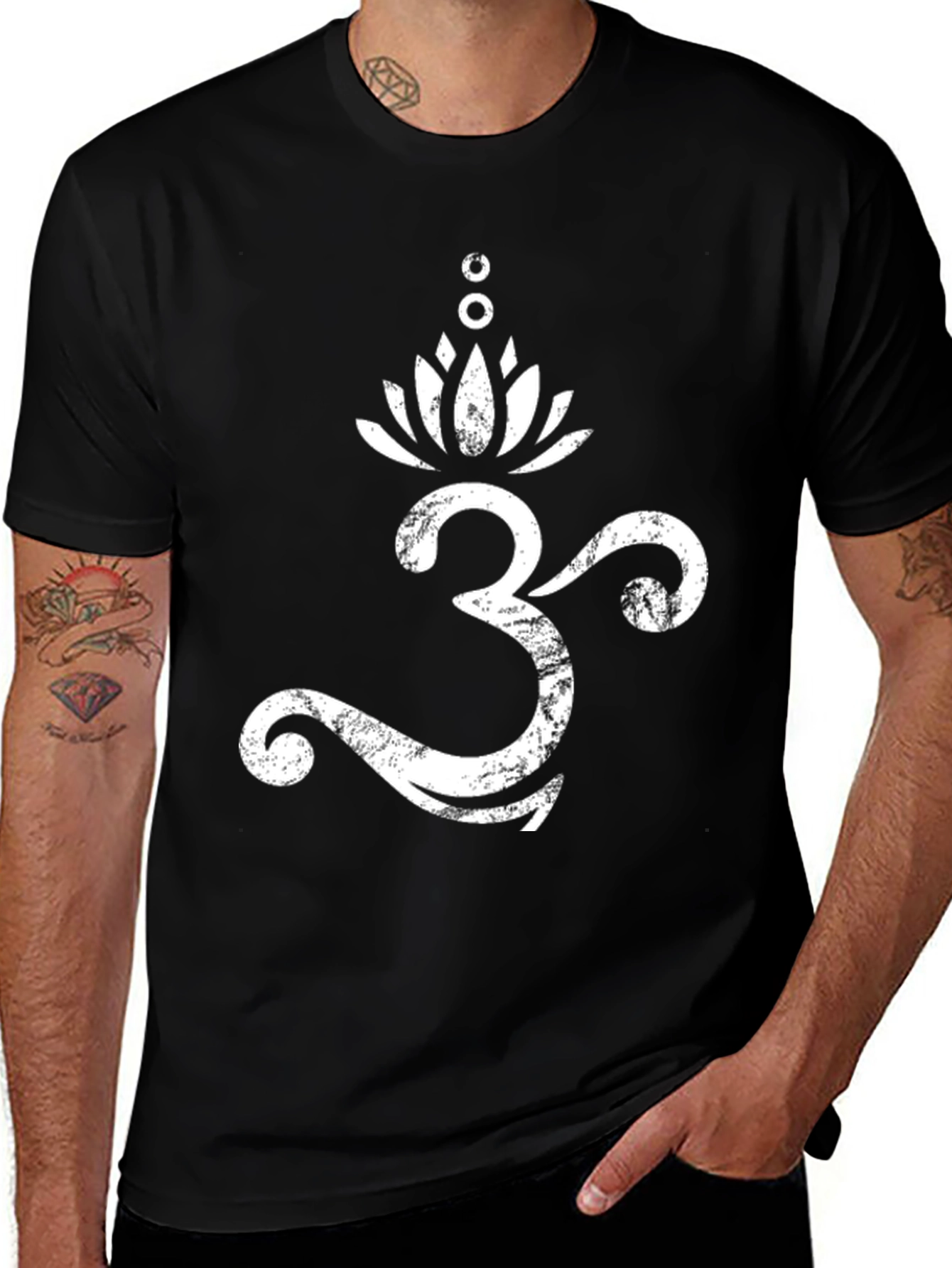 Variant 4 of Om Symbol Lotus T-Shirt - Spiritual Yoga Tee