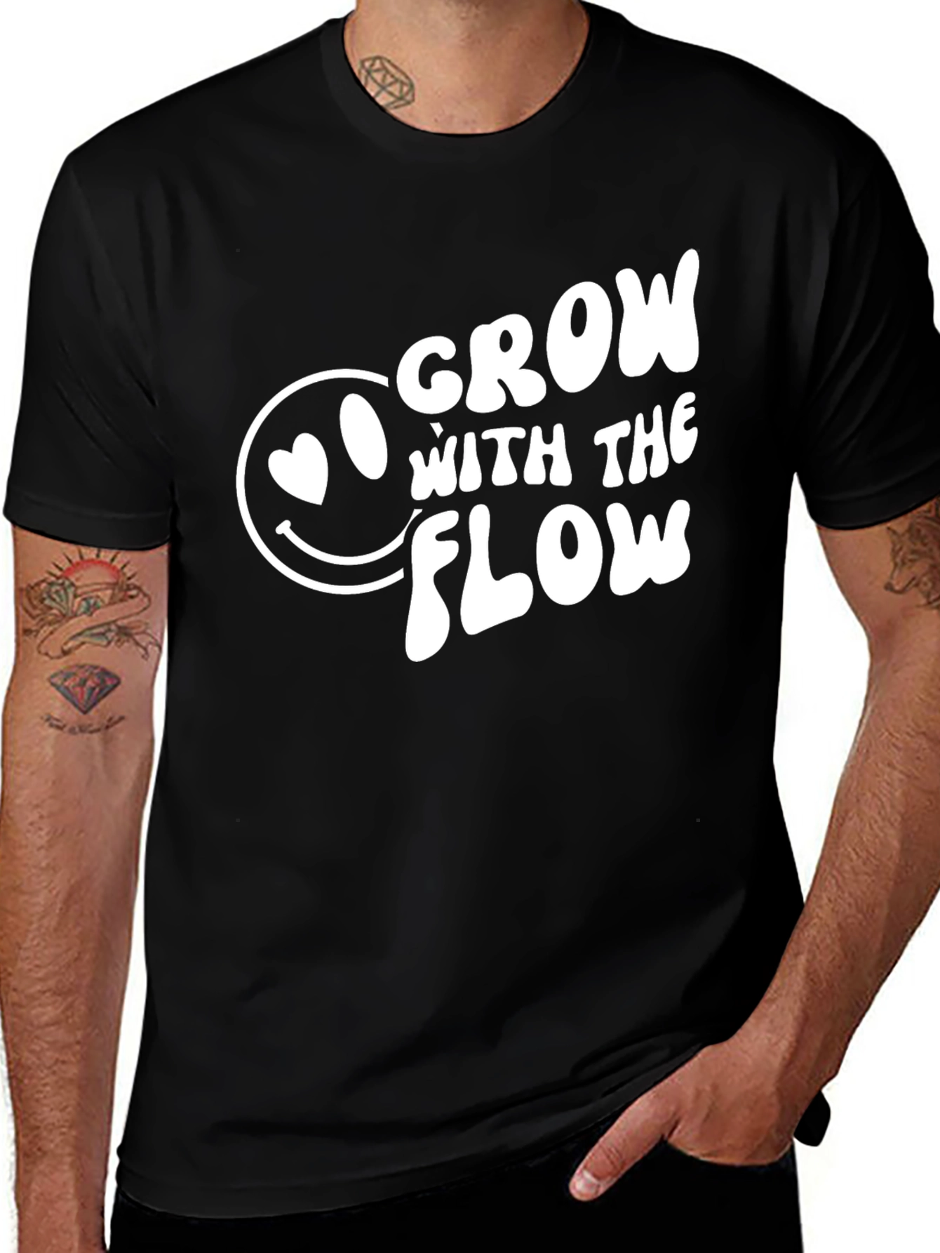 Variant 26 of Grow With The Flow Black Graphic Tee