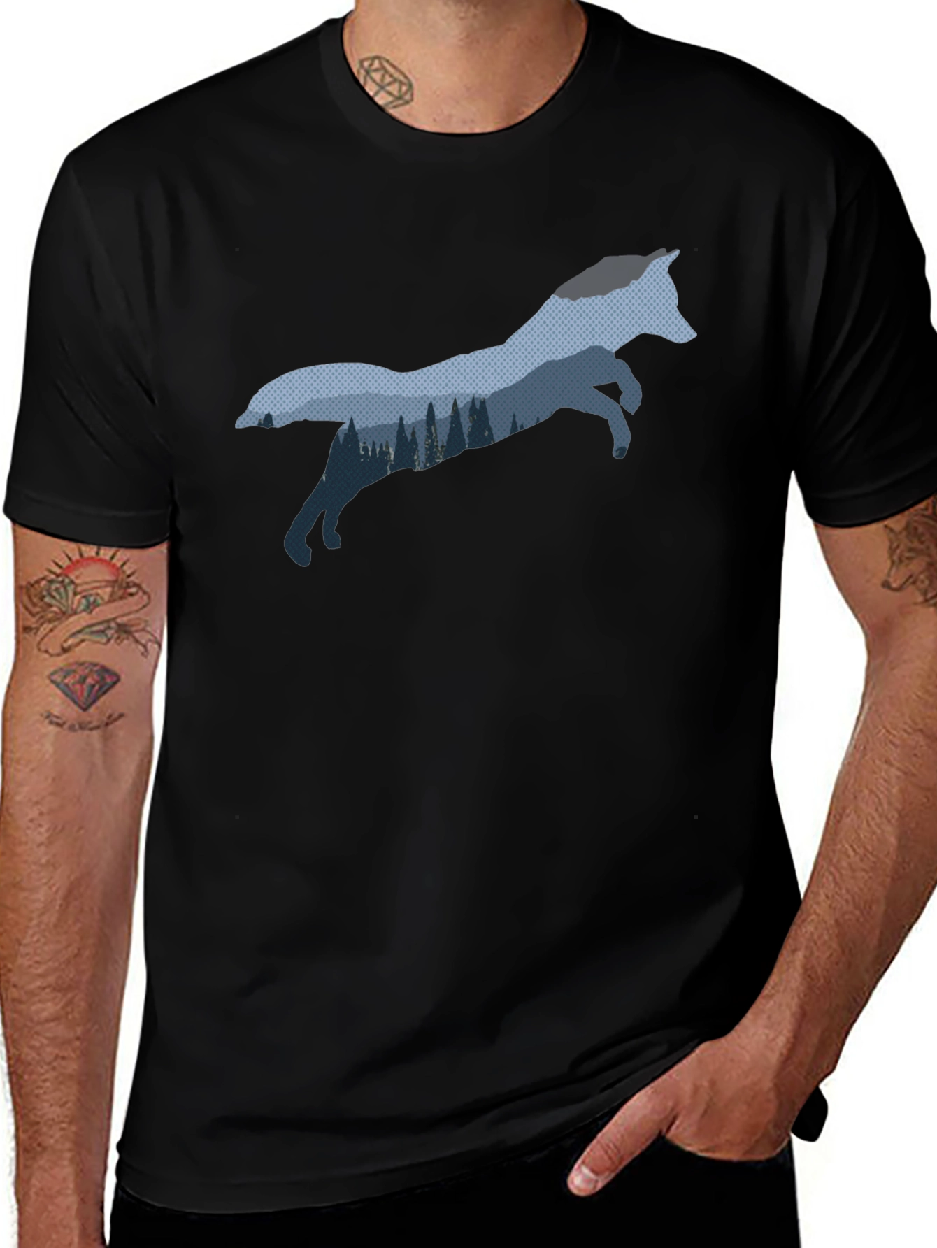 Variant 7 of Wolf Graphic Tee - Nature Inspired Design