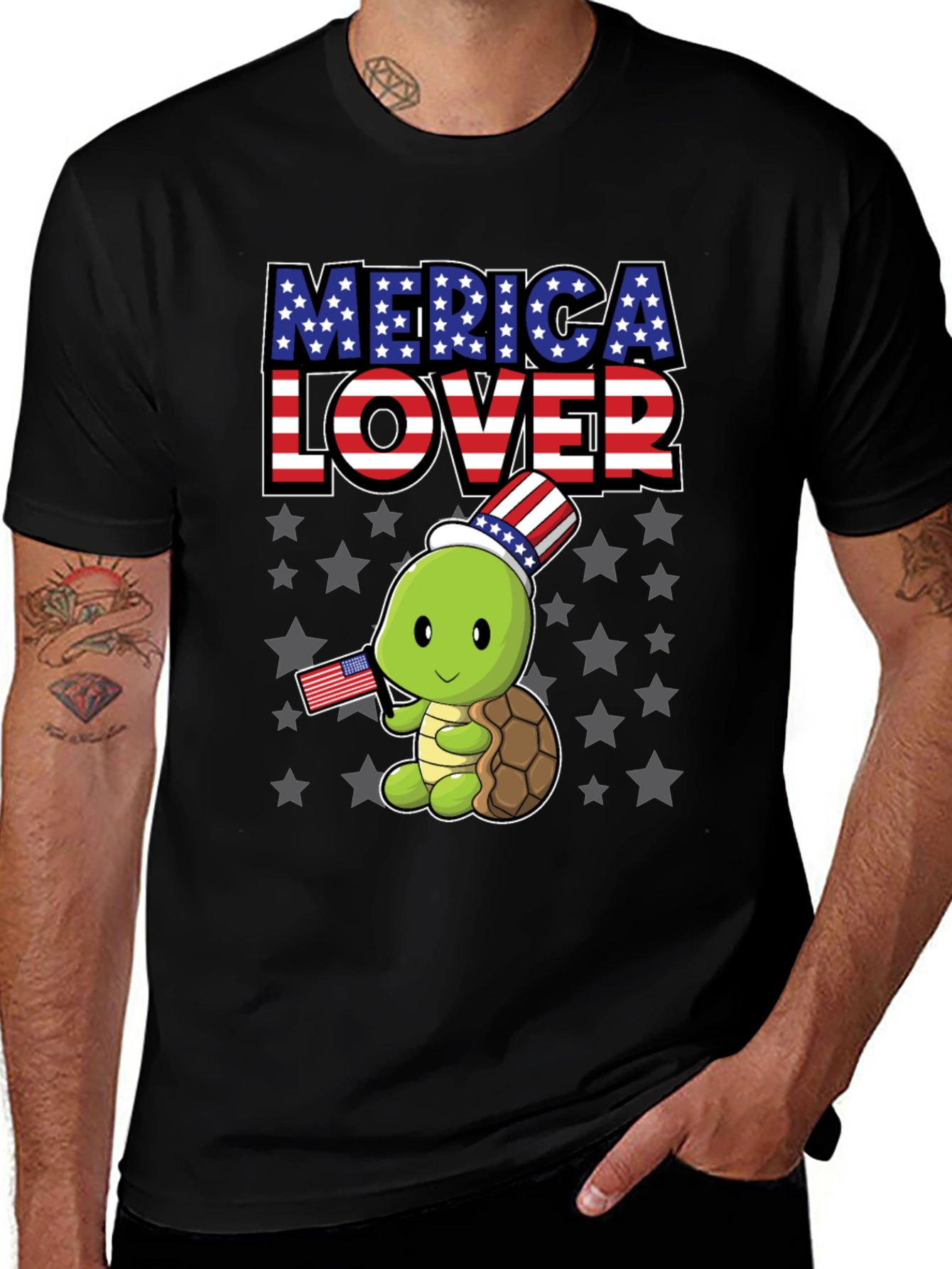 Variant 14 of Merica Lover Turtle Patriotic T-Shirt