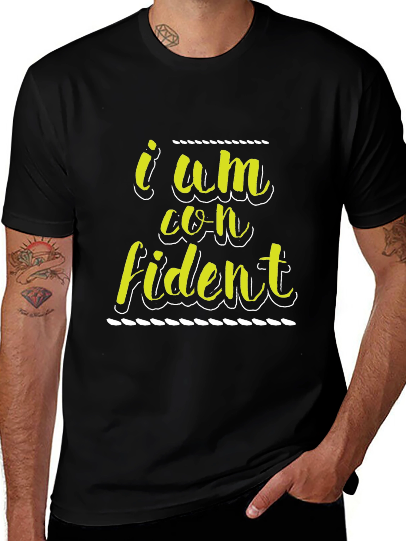 Variant 26 of Confident Graphic Print Black T-Shirt