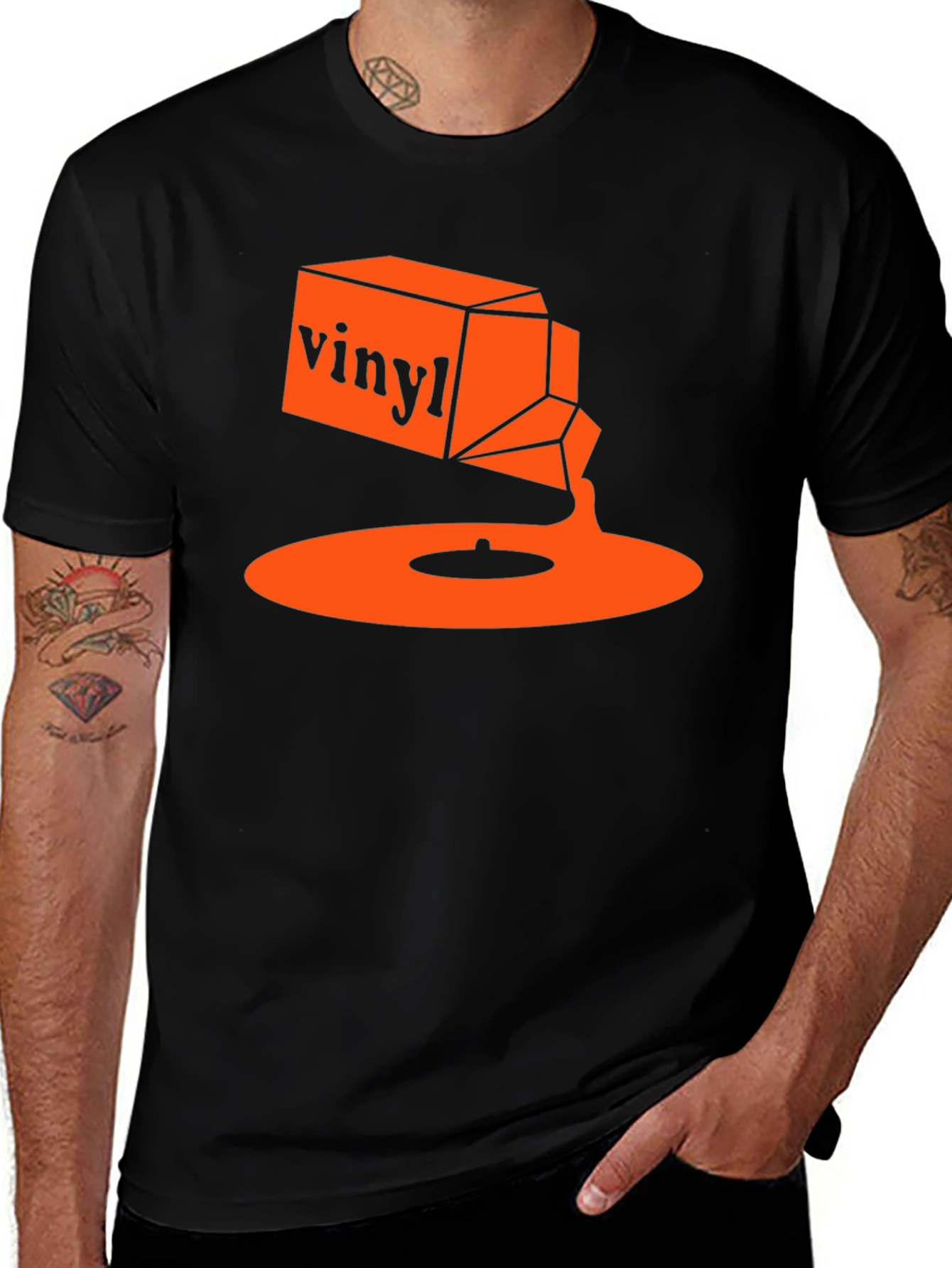 Variant 5 of Vinyl Music T-Shirt - Retro Orange Design