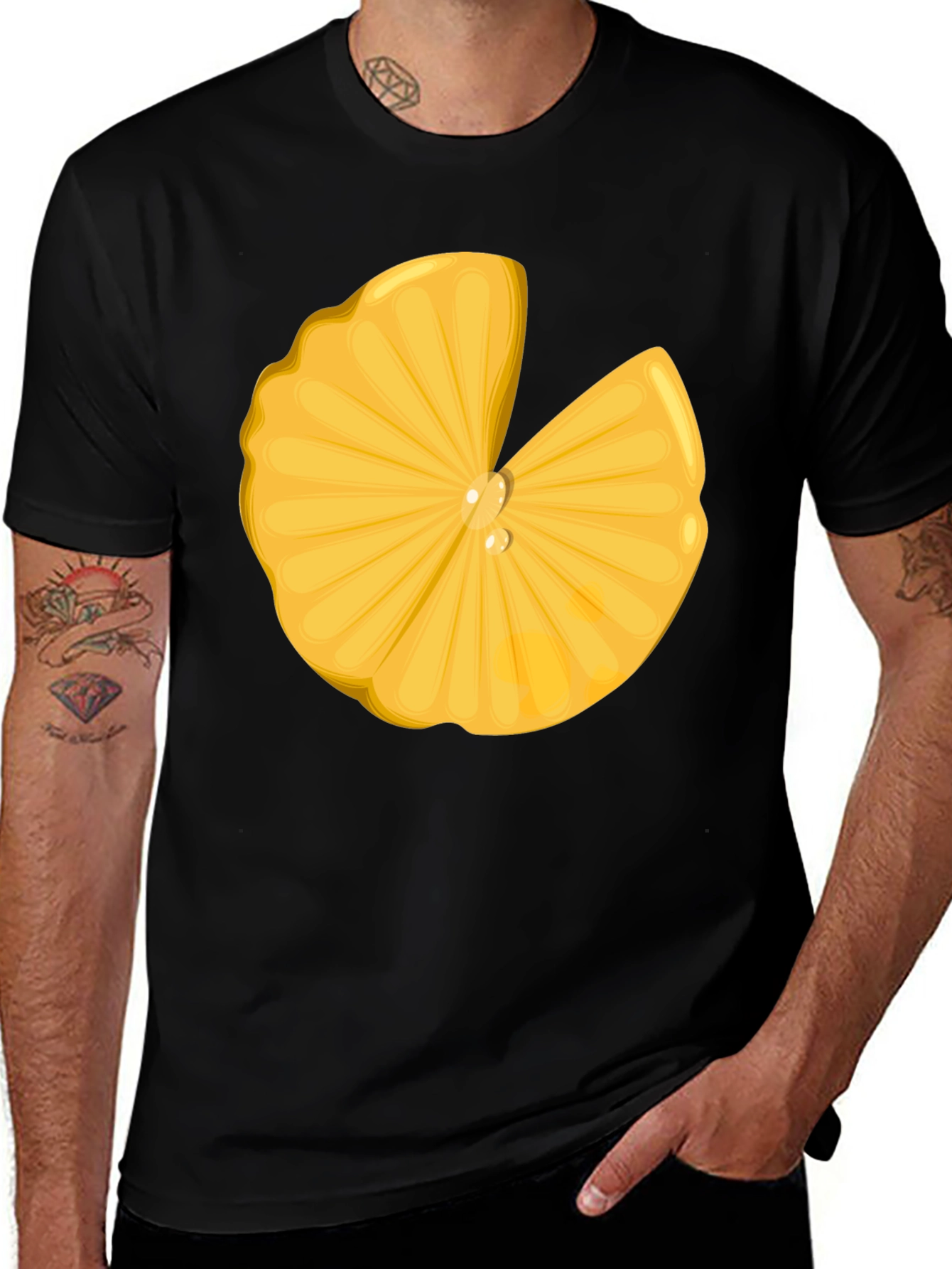 Variant 25 of Citrus Slice Graphic Tee - Fresh Summer Style!