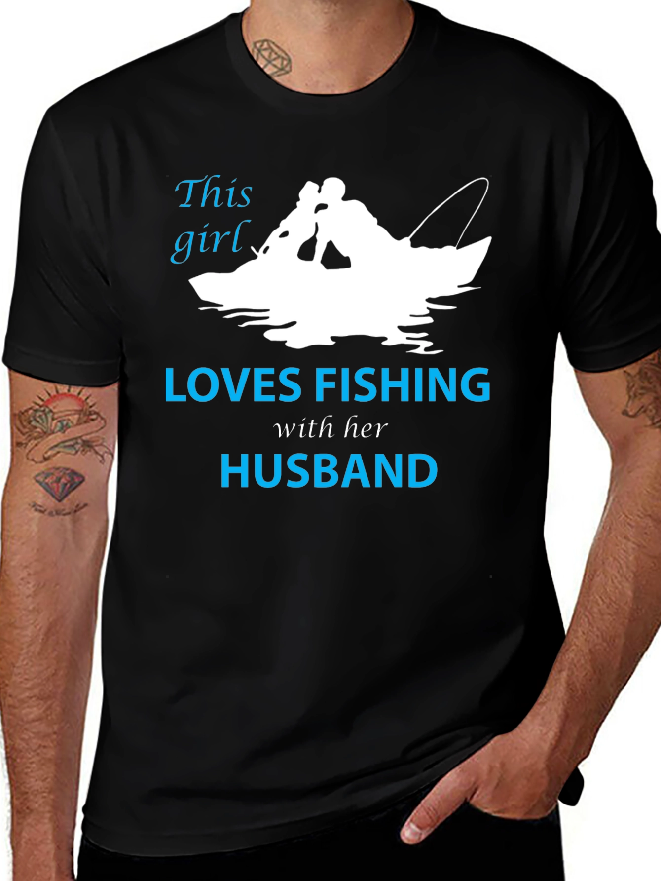 Variant 22 of Fishing Couple T-Shirt - This Girl Loves Fishing with Her Husband