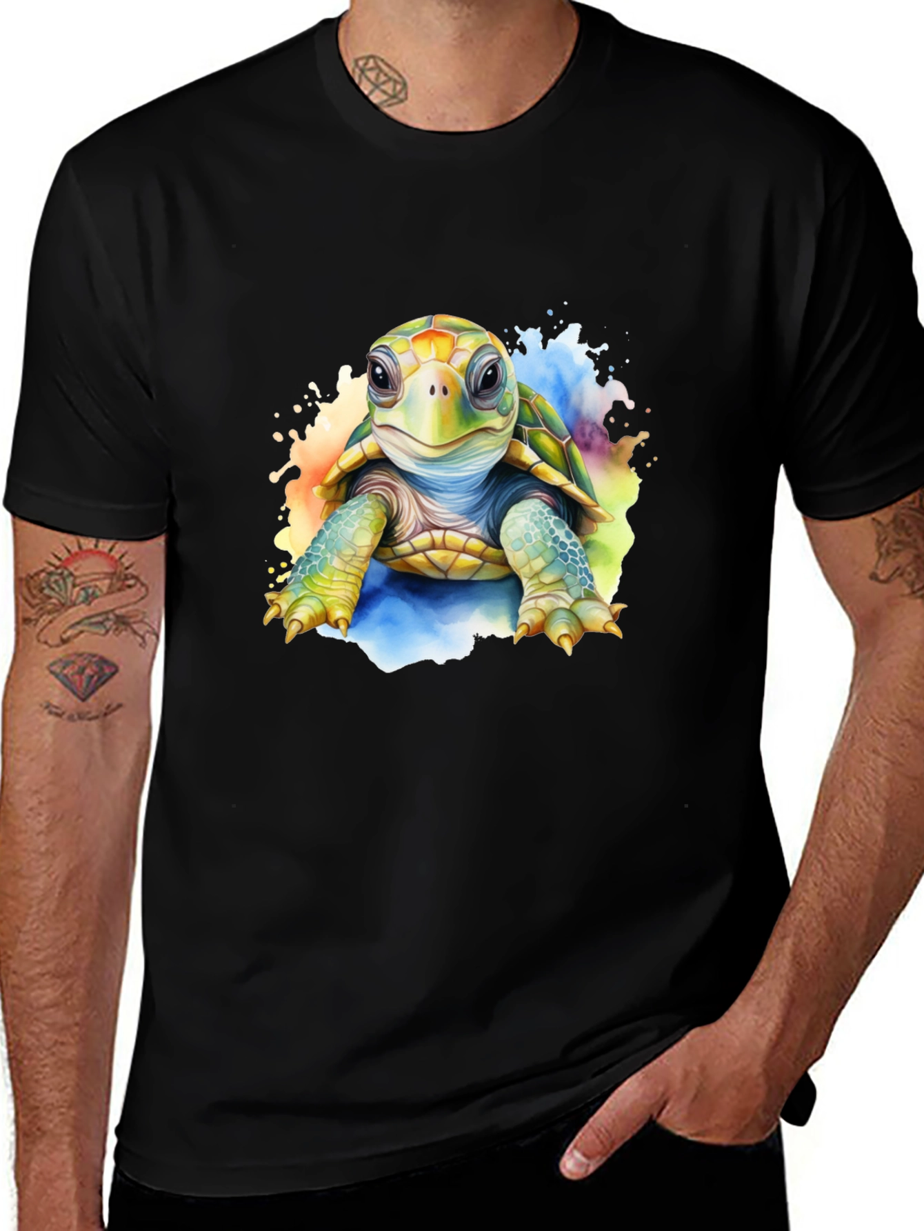 Variant 14 of Turtle Graphic Tee - Artistic Sea Turtle Shirt