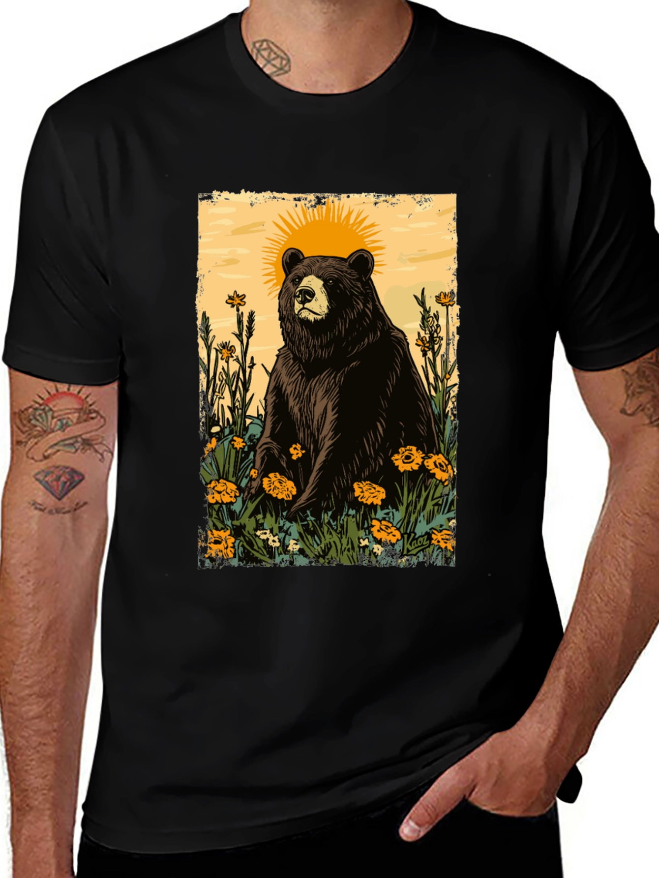 Variant 29 of Bear & Sun Graphic Tee - Nature Inspired