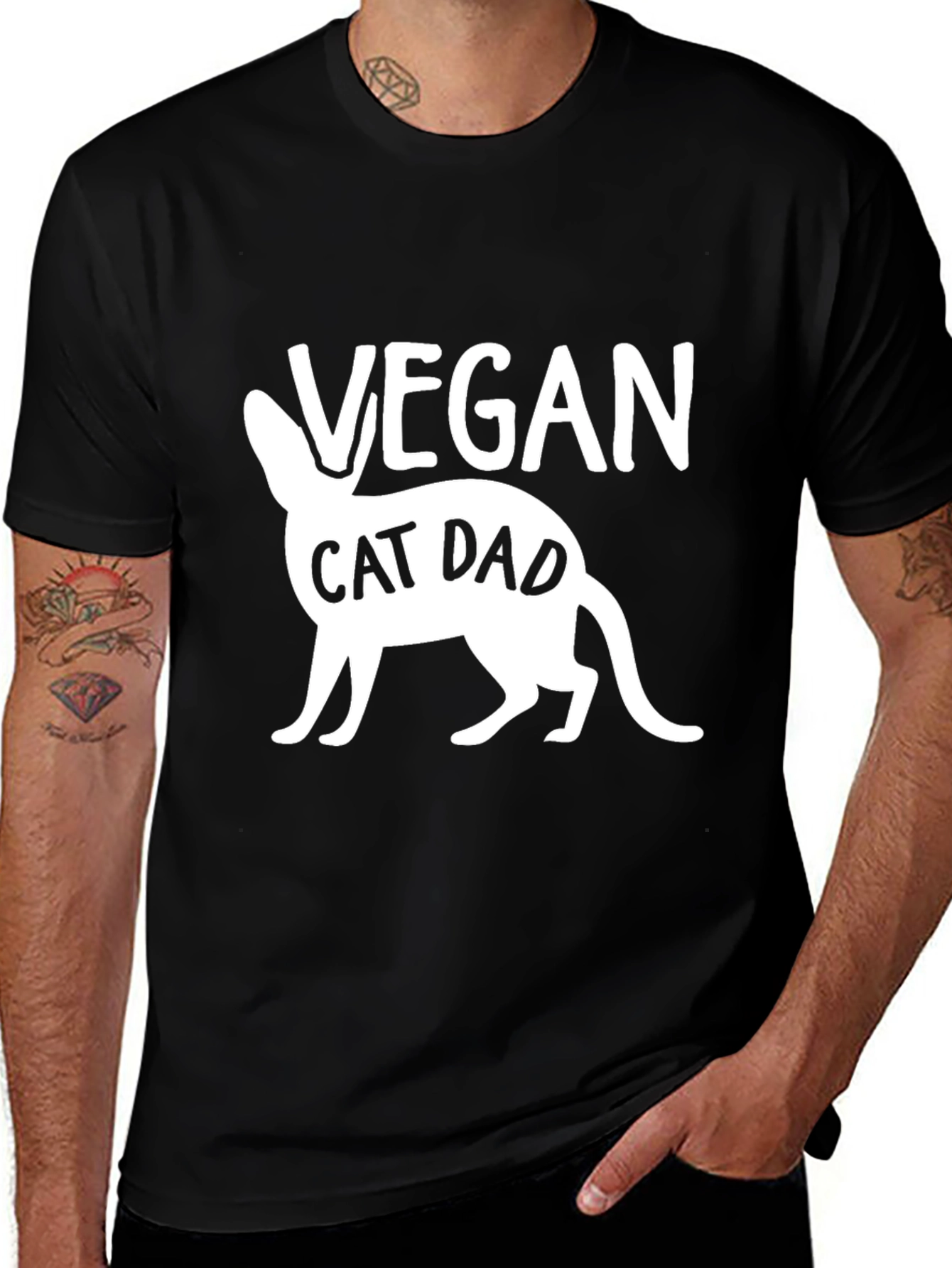 Variant 8 of Vegan Cat Dad T-Shirt