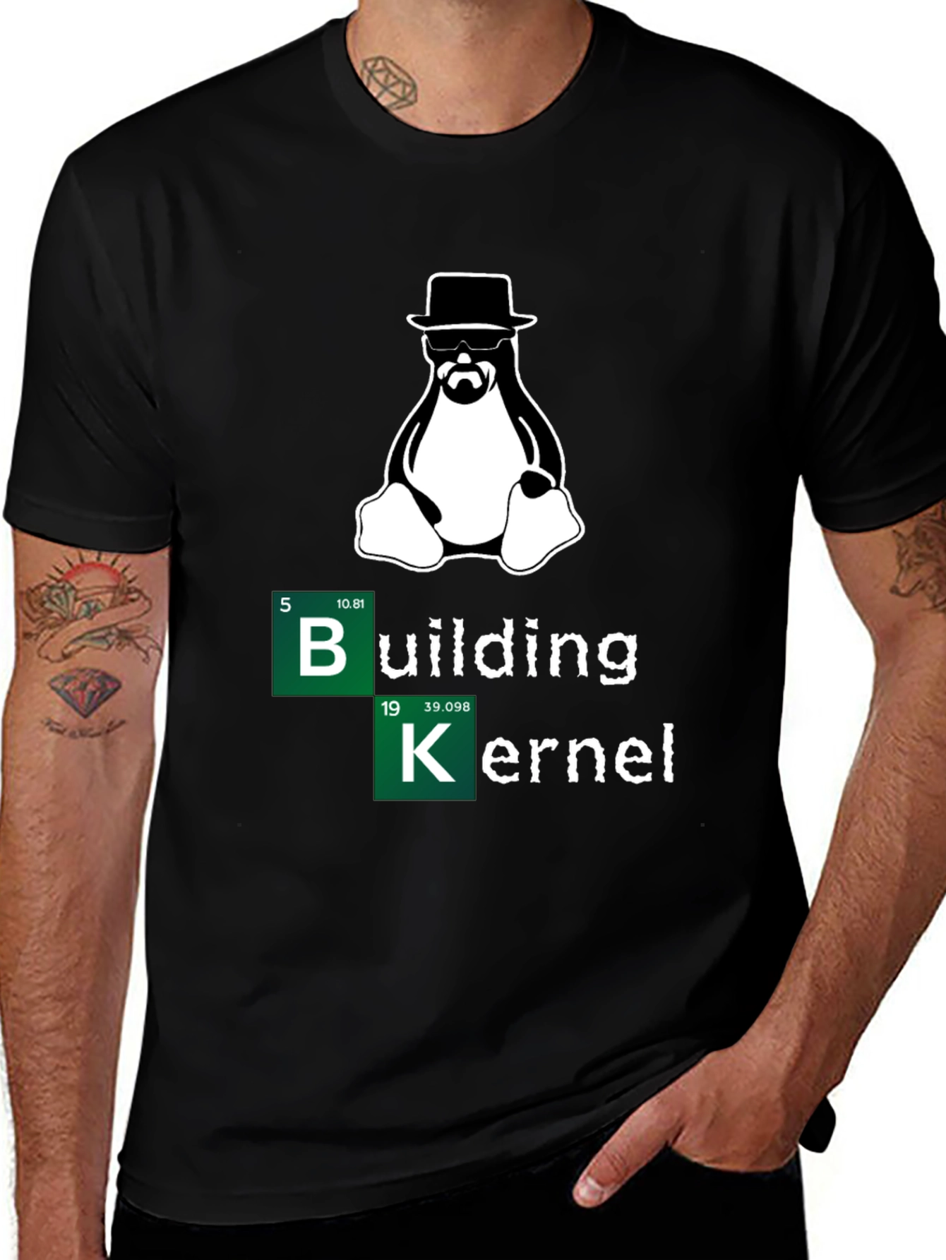 Variant 3 of Building Kernel Breaking Bad Tux T-Shirt