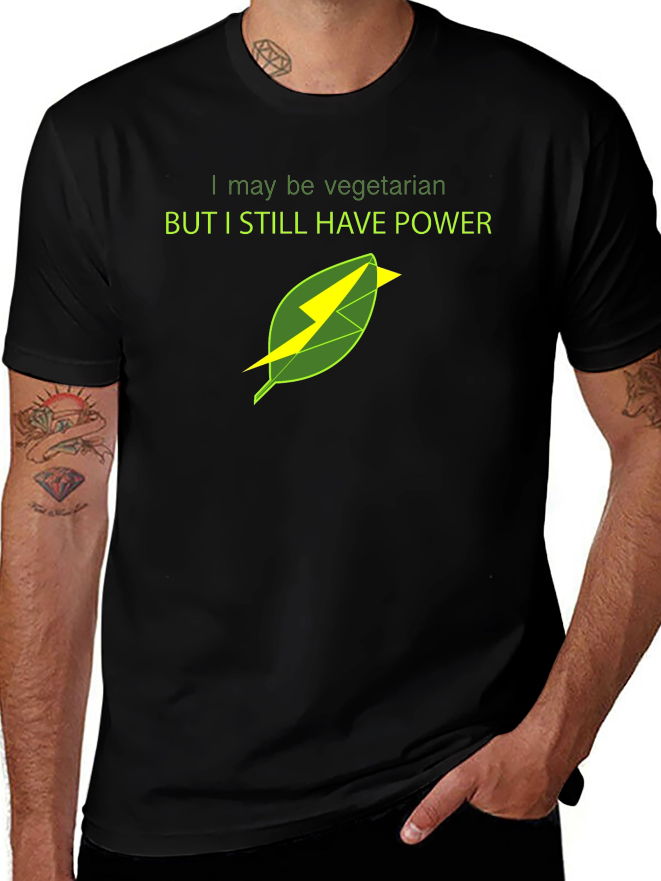 Variant 7 of Vegetarian Power T-Shirt - Bold Graphic Tee