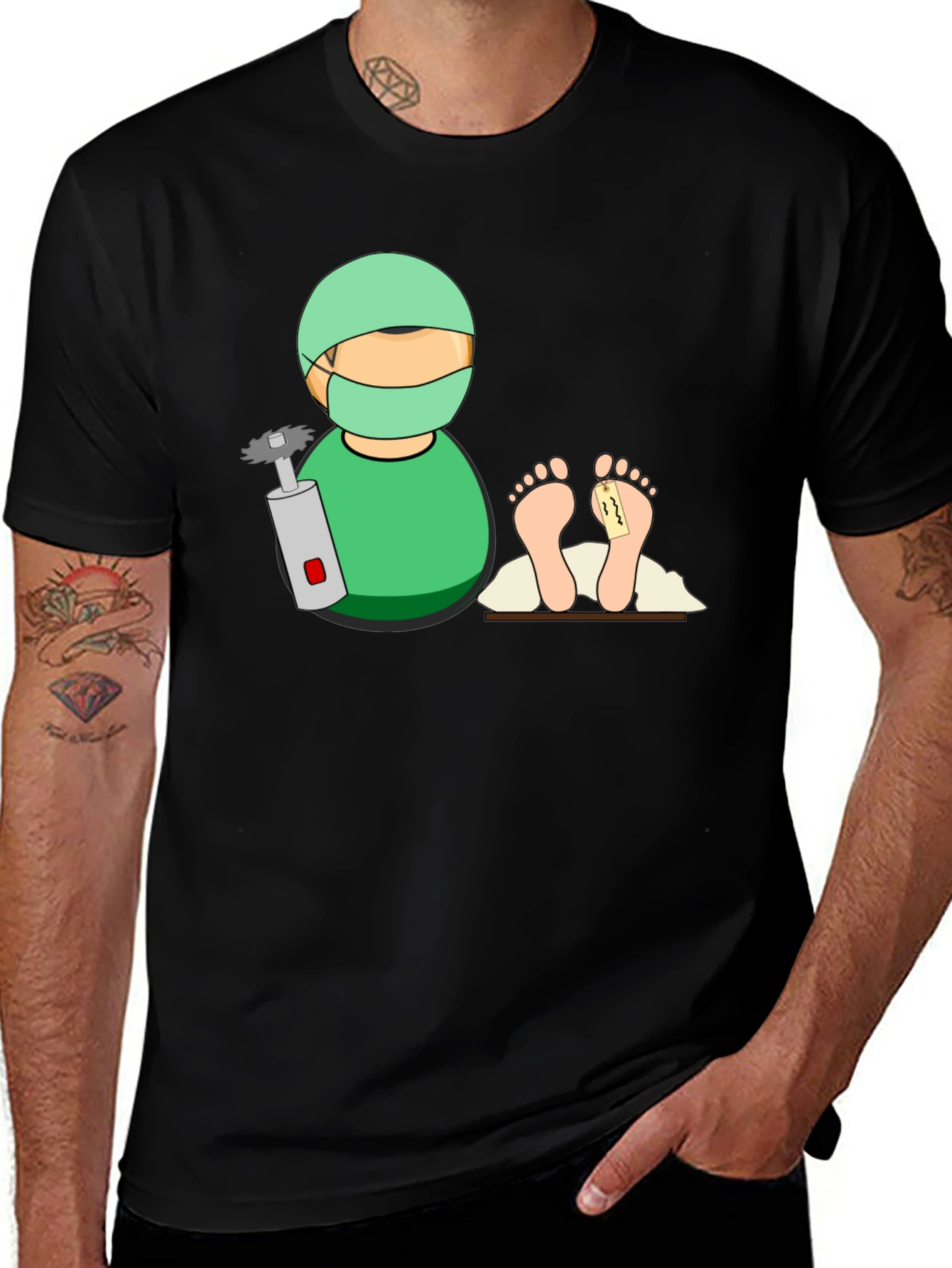 Variant 4 of Humorous Surgeon Graphic Tee - Unique Design