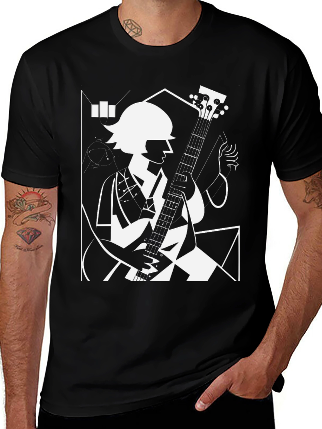 Variant 16 of Abstract Guitarist Graphic Tee
