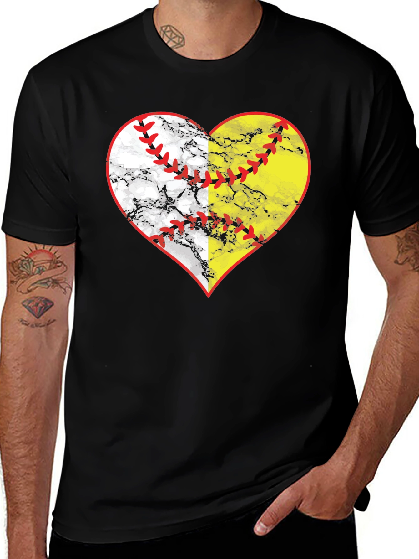 Variant 19 of Baseball Softball Heart T-Shirt