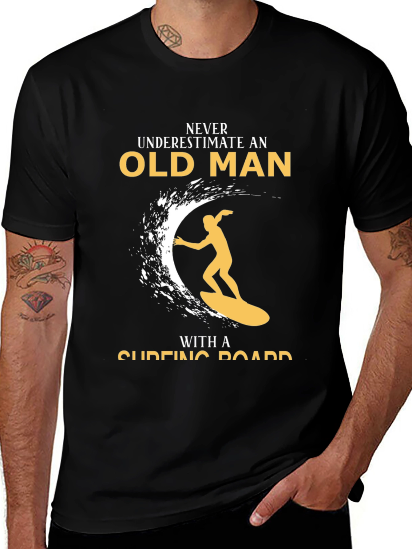 Variant 27 of Never Underestimate Old Man Surfing T-Shirt