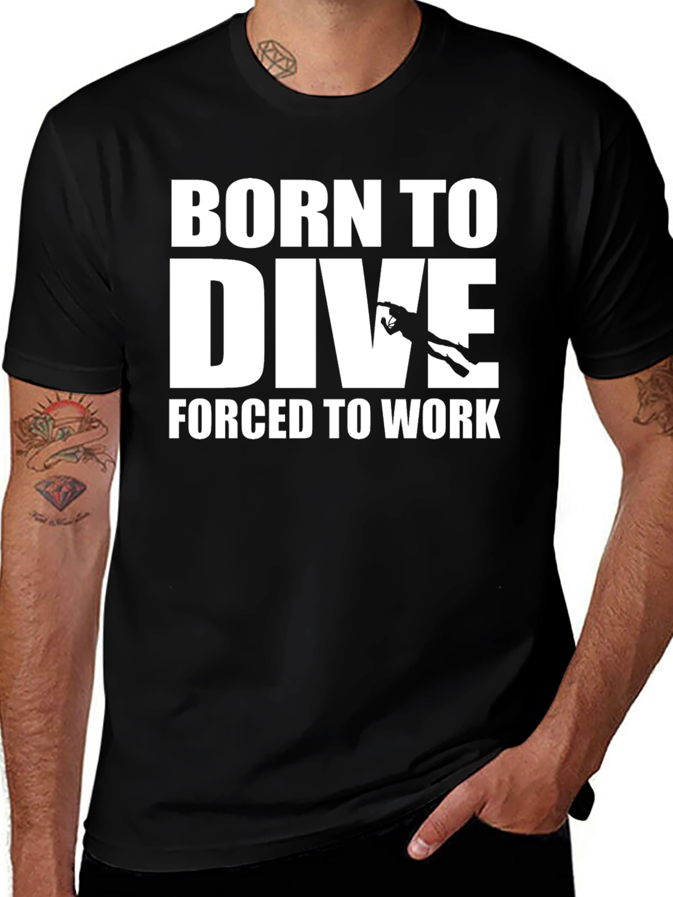 Variant 26 of Born to Dive T-Shirt - Scuba Diving Apparel