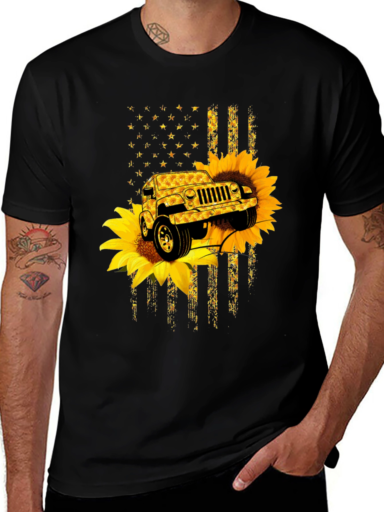 Variant 28 of Sunflower Jeep Graphic Tee
