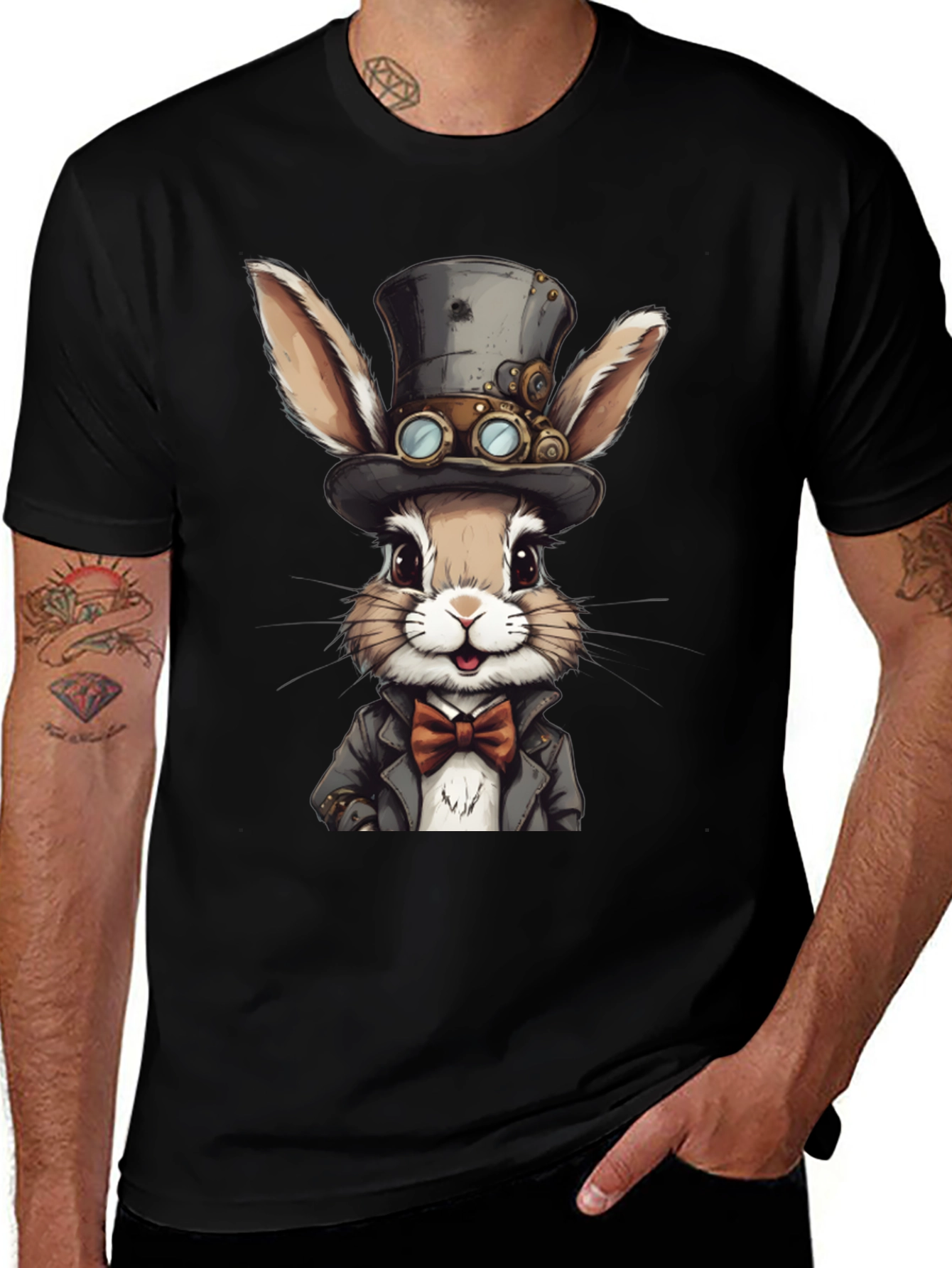 Variant 30 of Steampunk Rabbit Graphic Tee