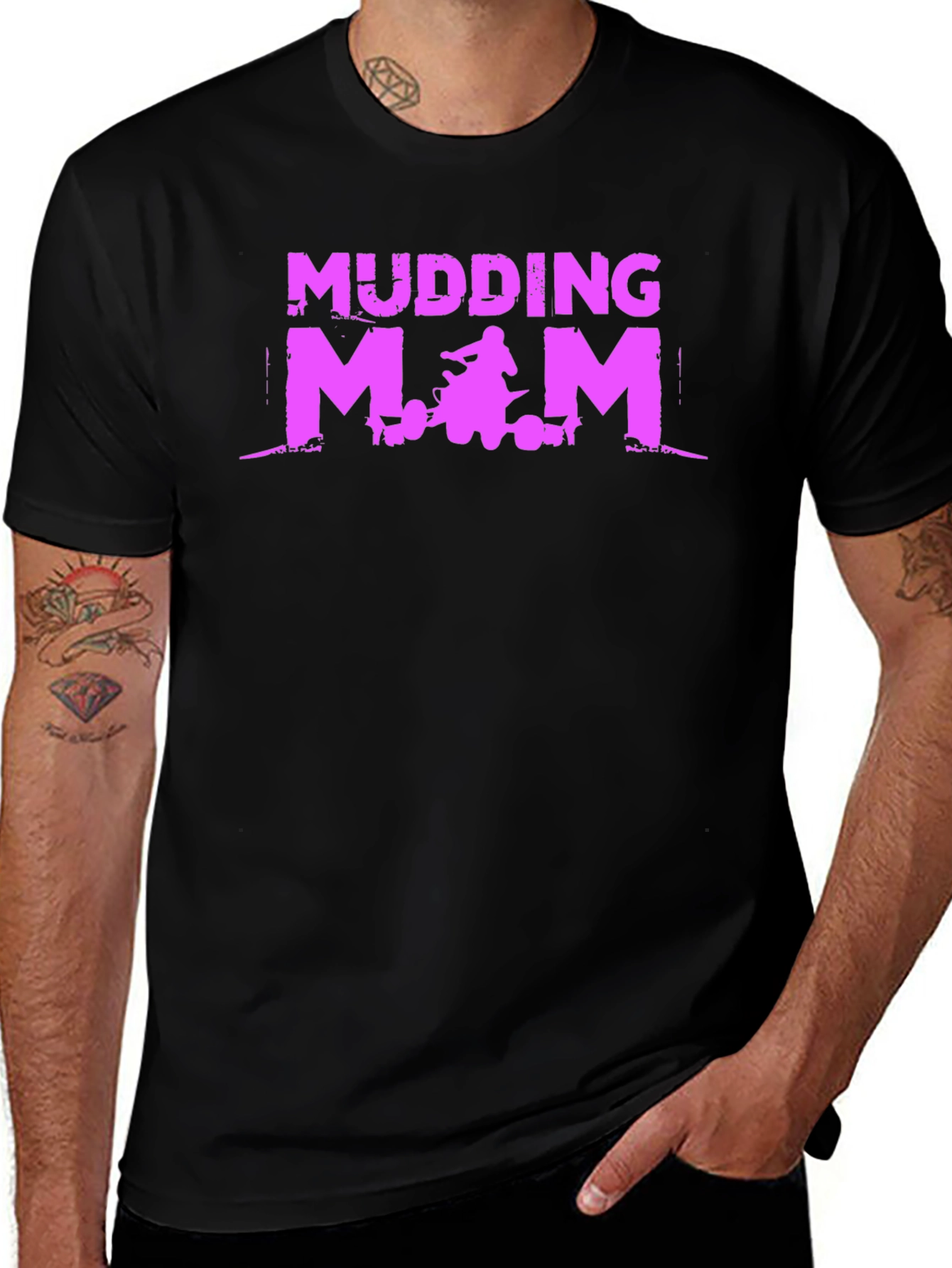 Variant 21 of Mudding Mom ATV T-Shirt Black