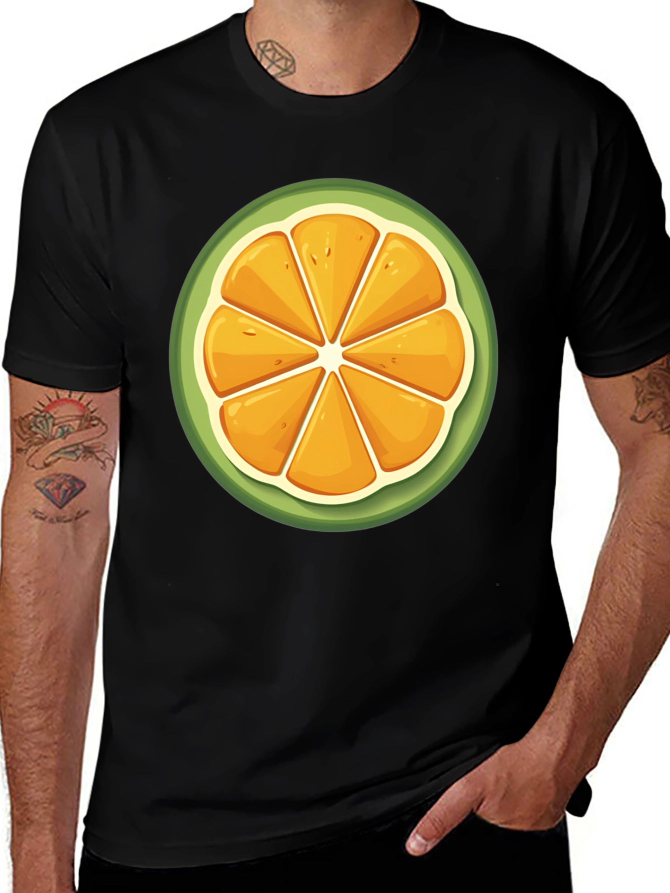 Variant 30 of Citrus Slice Graphic Tee - Fresh & Fun Design