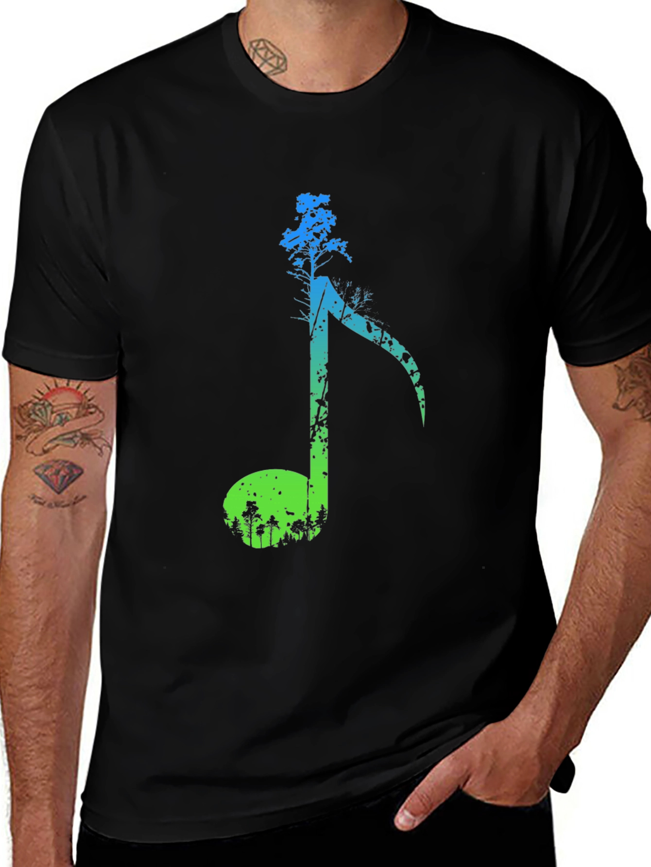 Variant 29 of Music Note Forest Graphic Tee