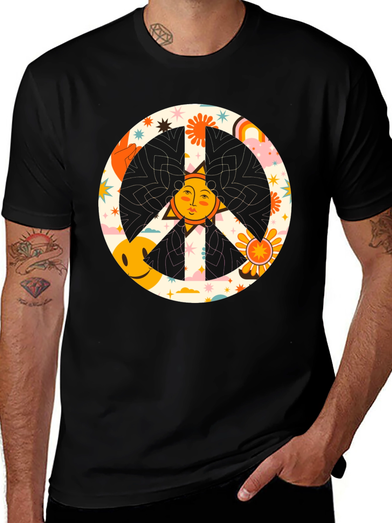 Variant 4 of Retro Peace Sign Graphic Tee