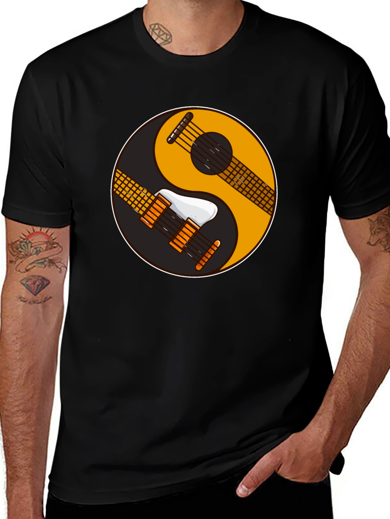 Variant 22 of Yin Yang Guitar T-Shirt - Music Lover Tee