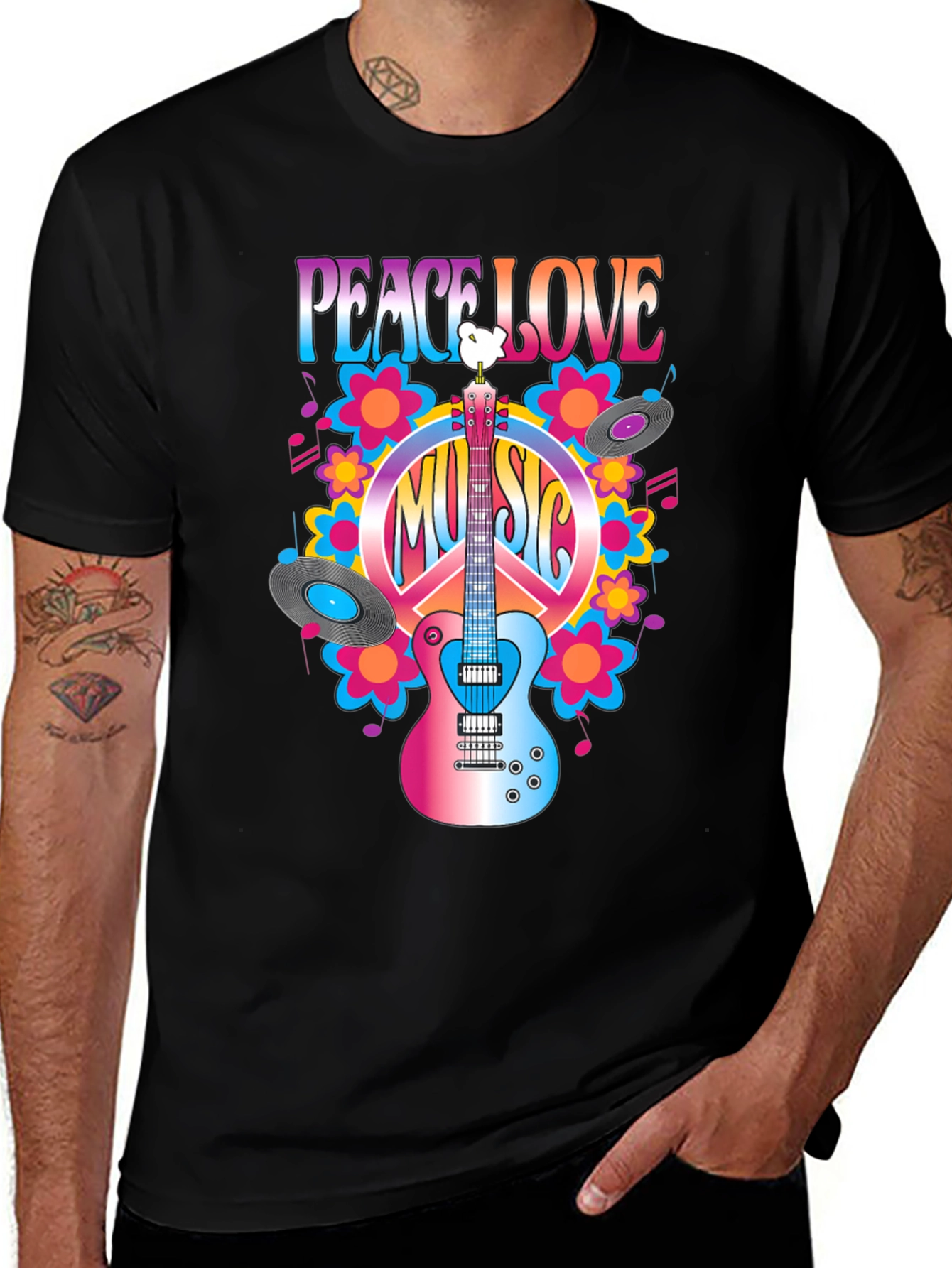 Variant 2 of Peace Love Music T-Shirt
