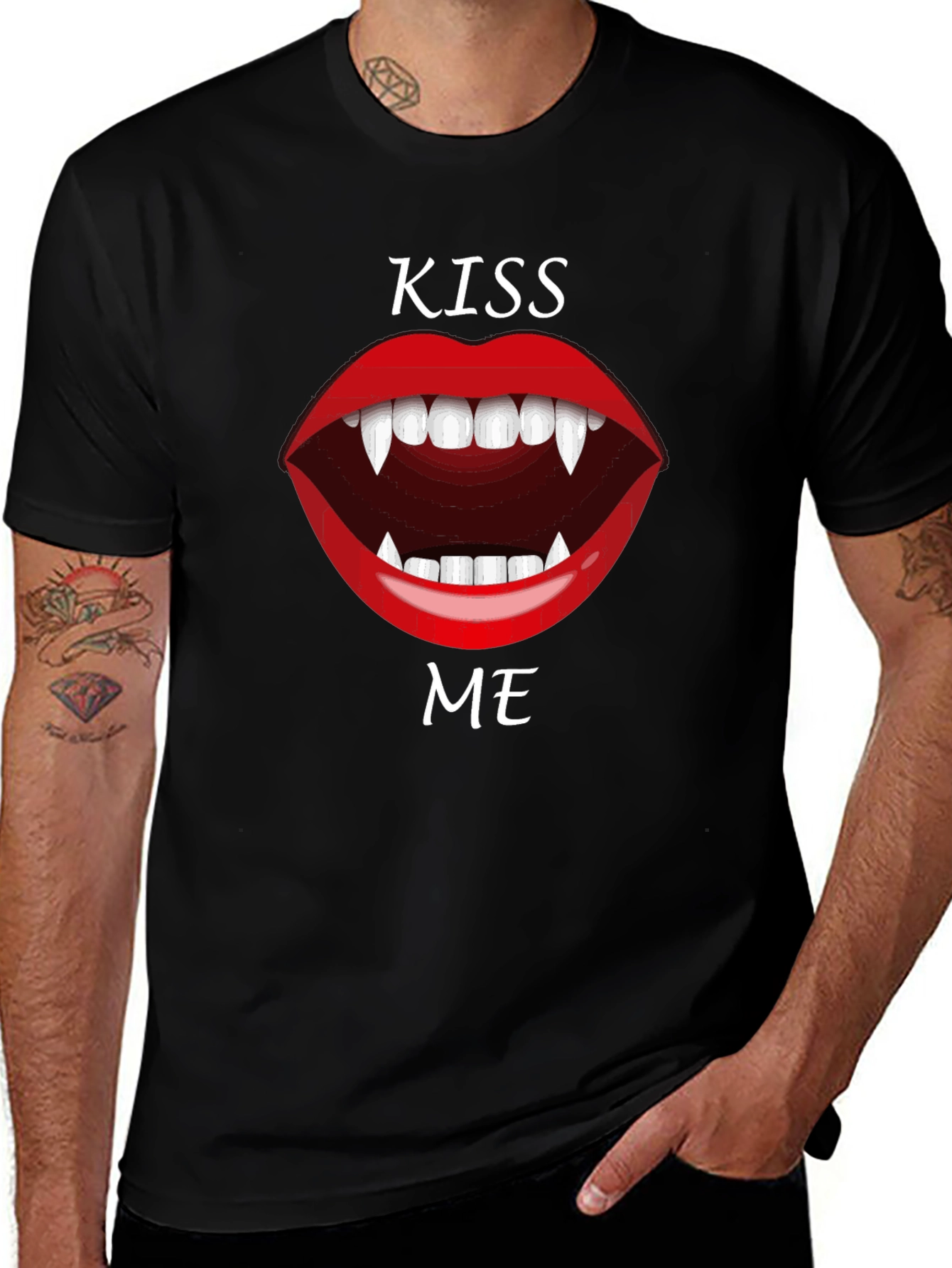 Variant 18 of Vampire Kiss Me T-Shirt - Halloween Graphic Tee