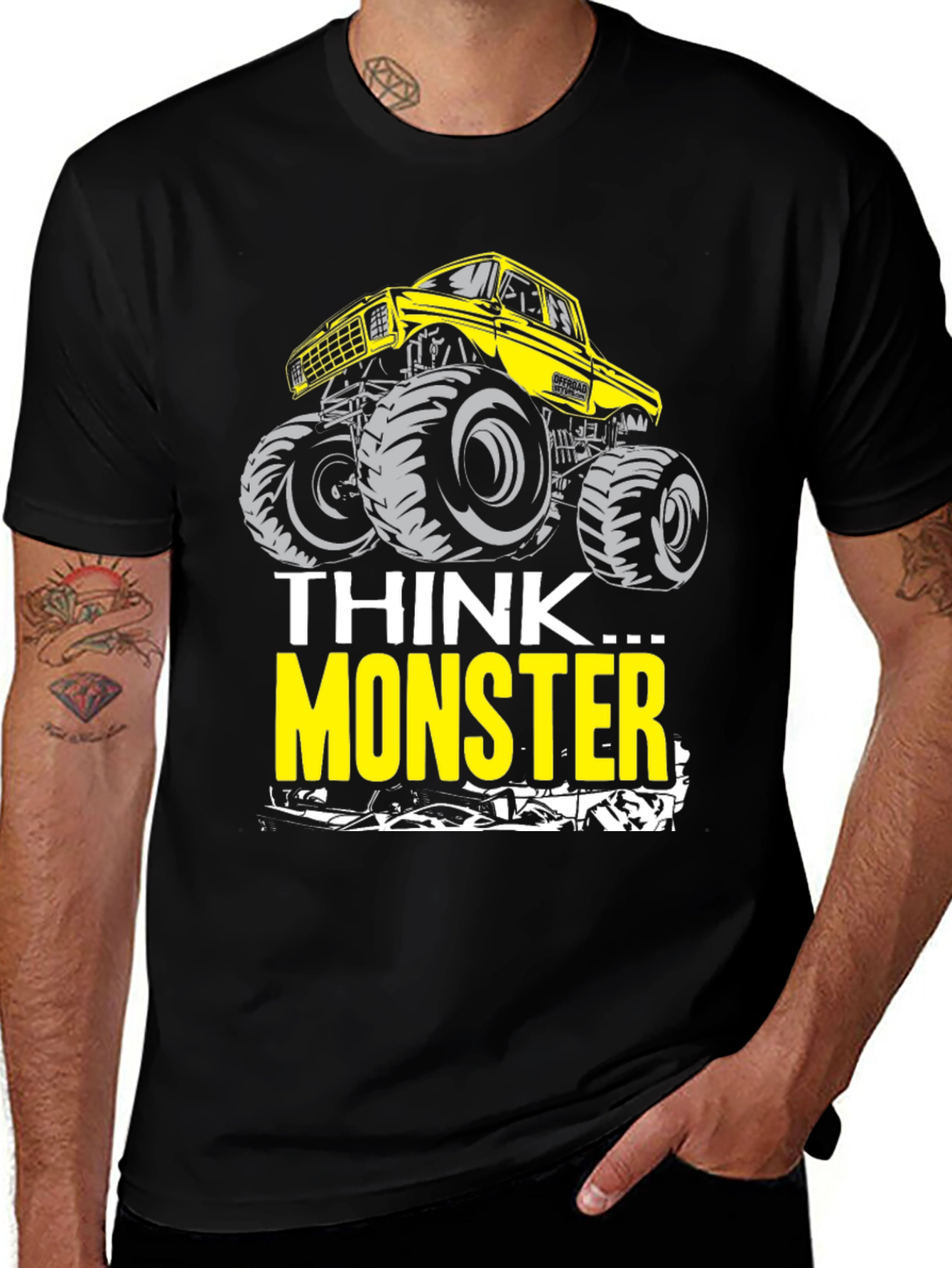 Variant 14 of Think Monster Truck Graphic T-Shirt - Black