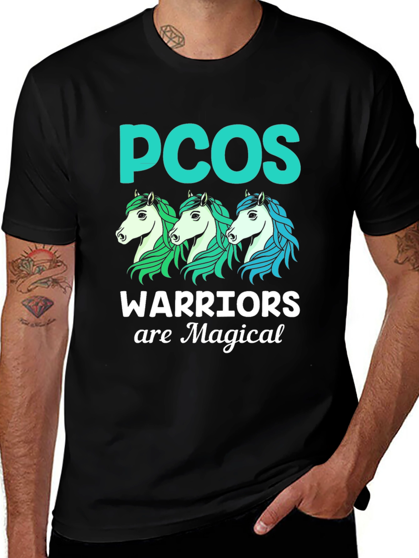 PCOS Warrior Magical Horses Graphic Tee