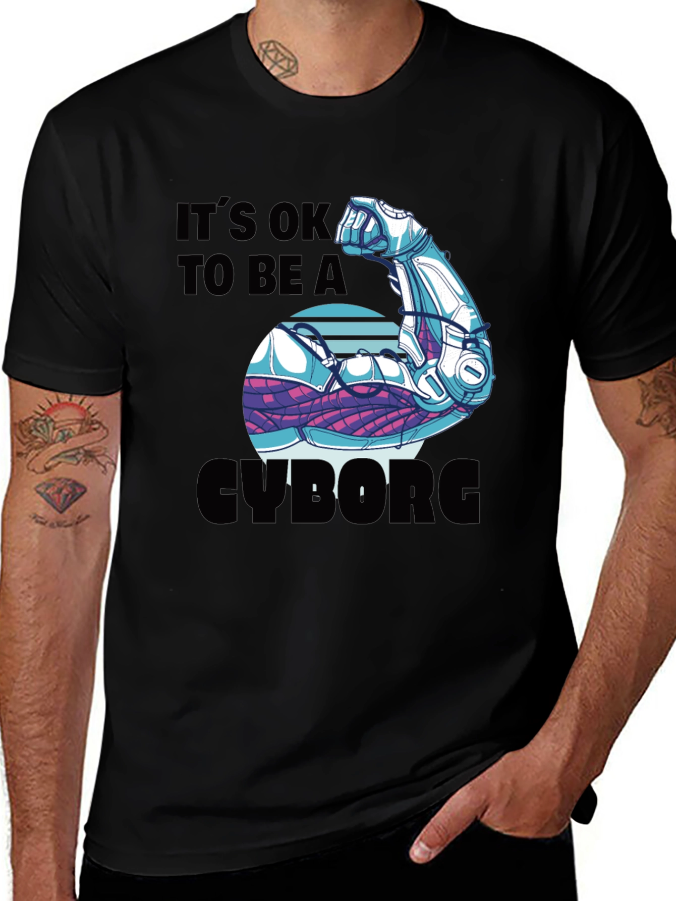Variant 27 of Cyborg Arm Graphic T-Shirt - Be Proud!