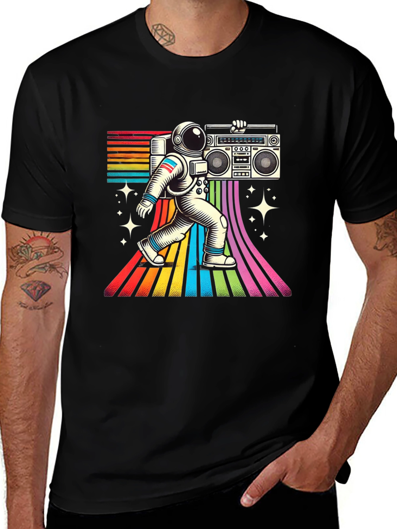 Variant 22 of Retro Astronaut Boombox T-Shirt