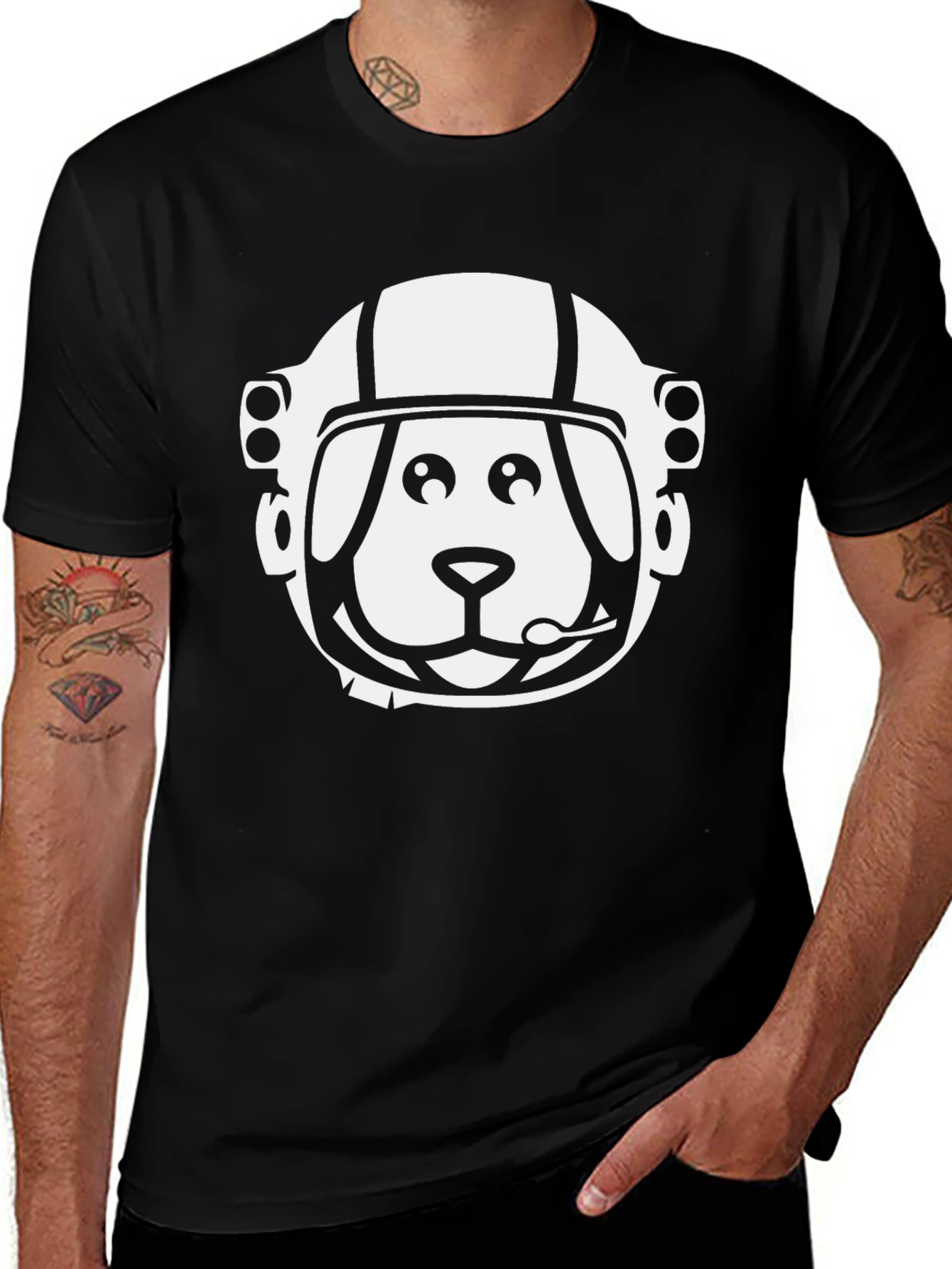 Variant 14 of Dog Pilot Black T-Shirt