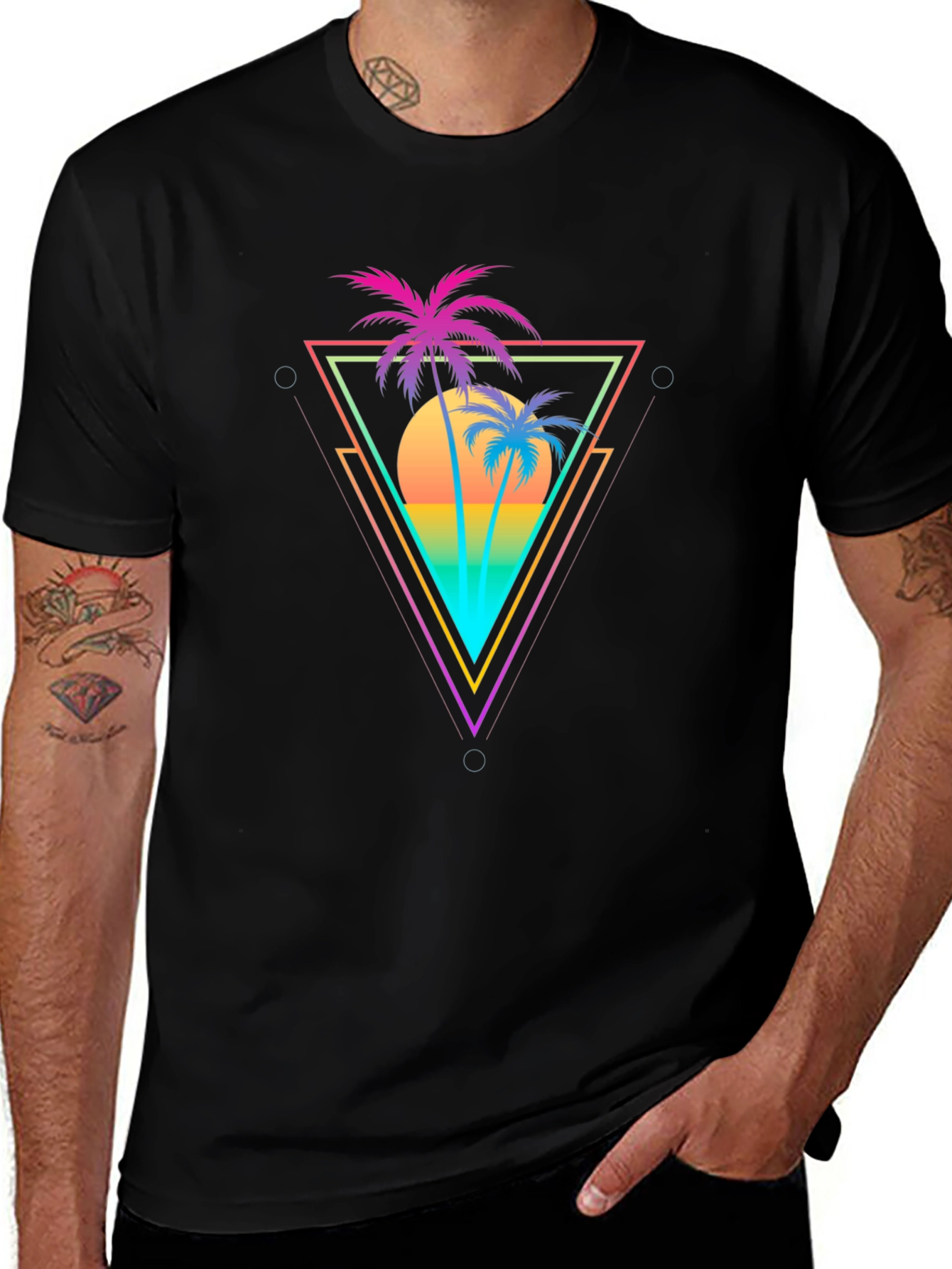 Variant 4 of Retro Palm Tree Graphic Tee
