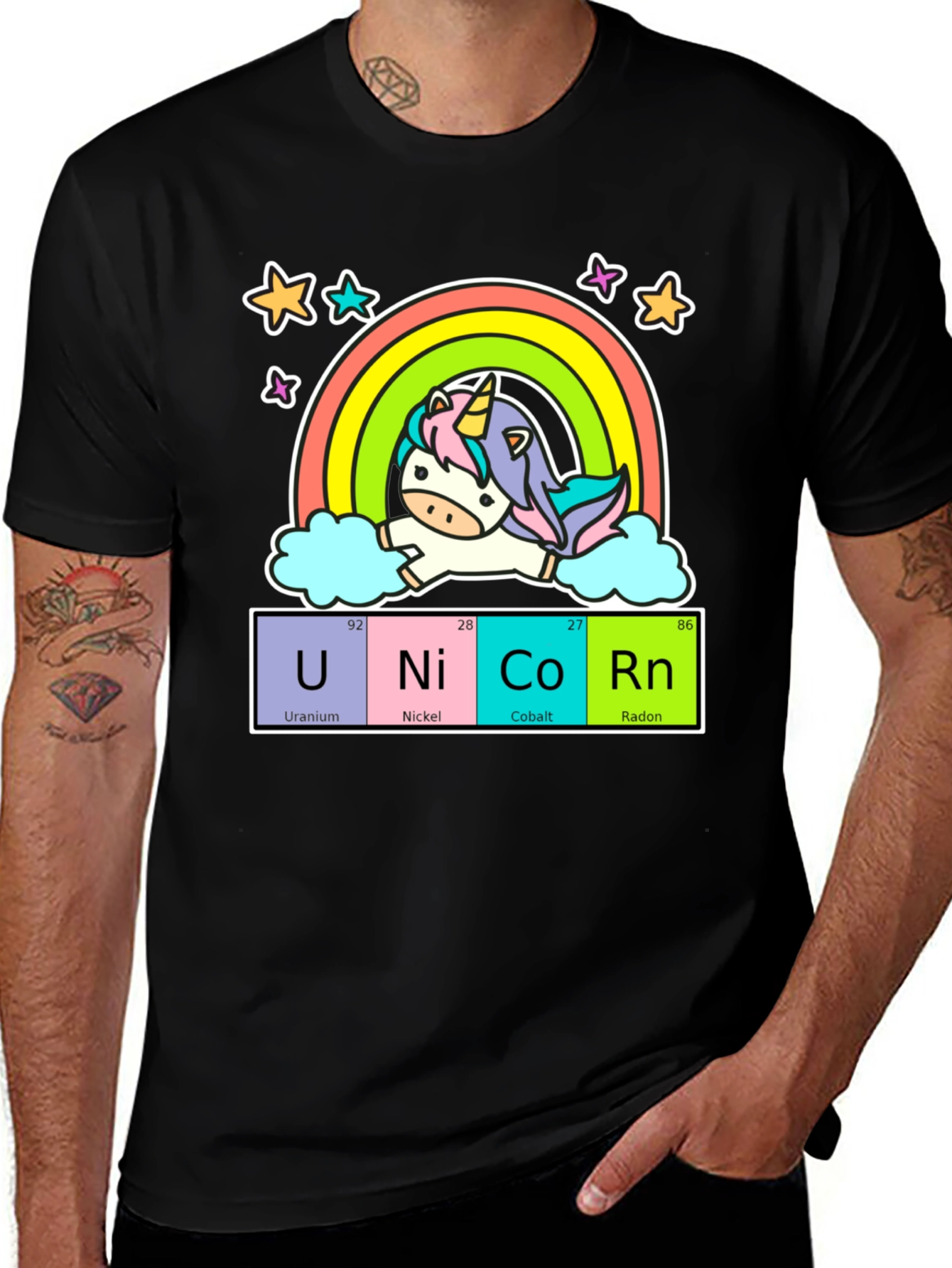 Variant 19 of Unicorn Periodic Table Black T-Shirt