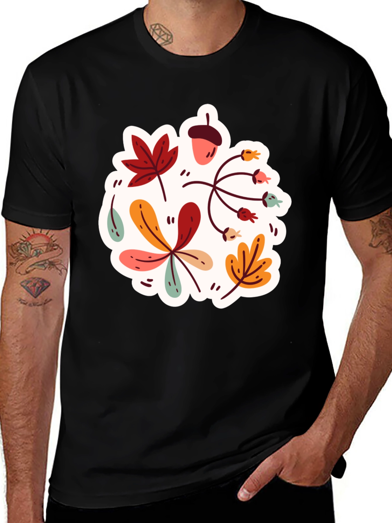 Variant 11 of Autumn Leaves Graphic T-Shirt - Stylish Fall Design